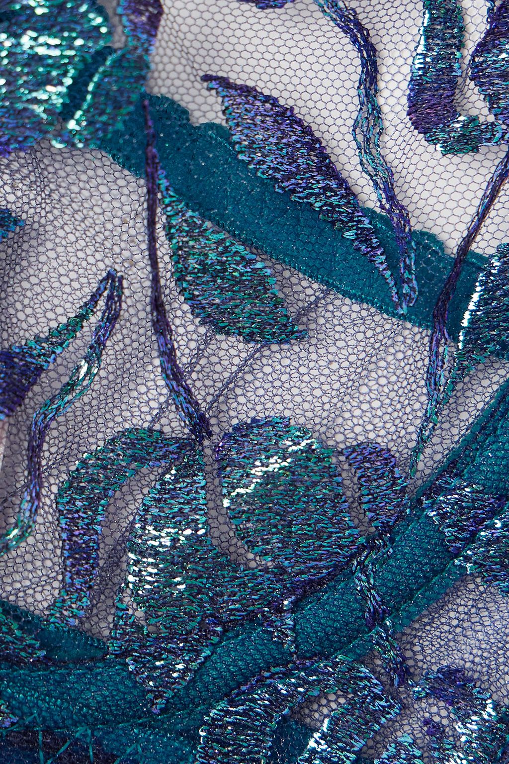 AGENT PROVOCATEUR حمالة صدر Sparkle بأسلاك سفلية من التول المطرّز بخيوط معدنية والساتان