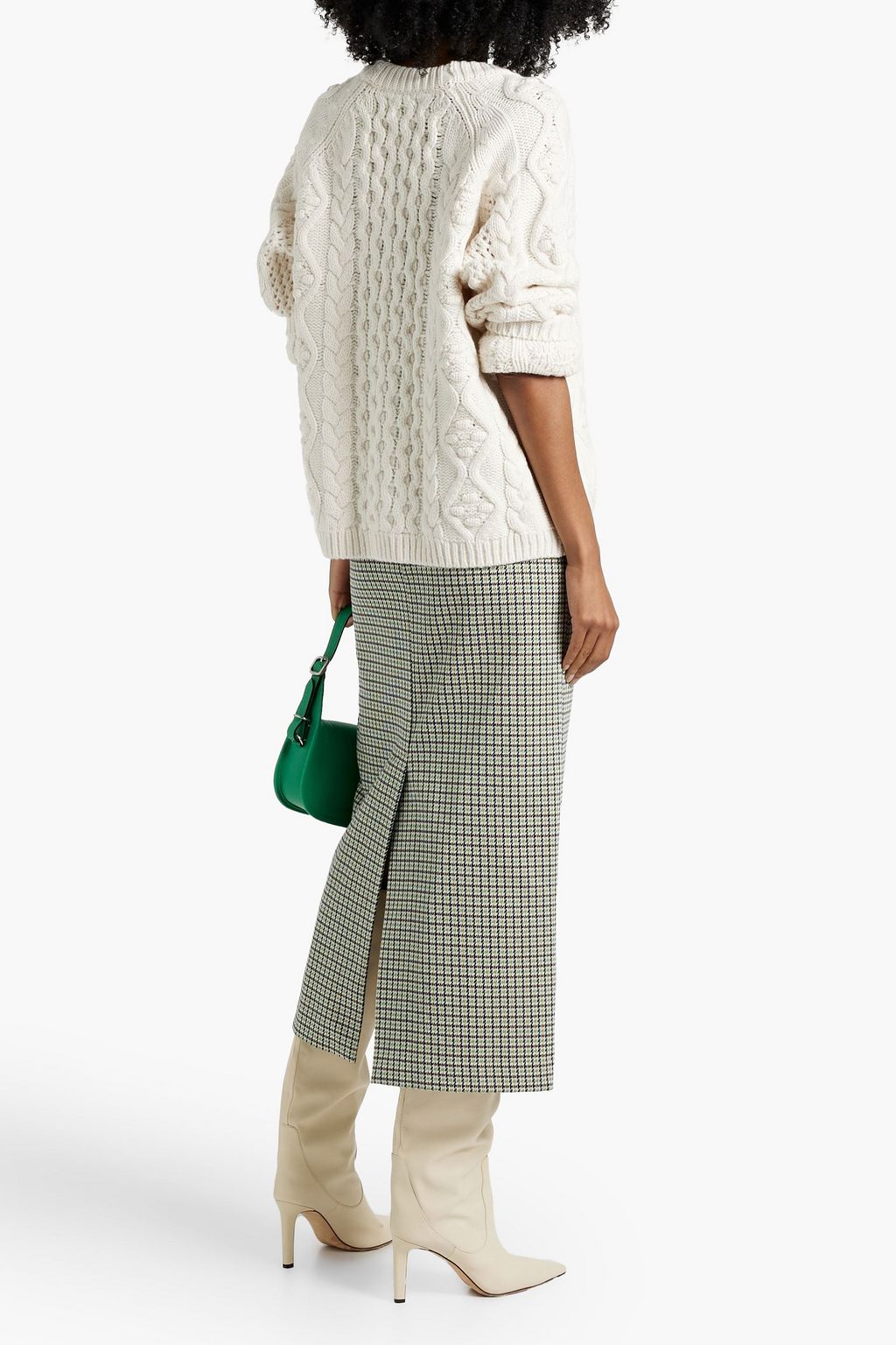 LOULOU STUDIO Kuma cable-knit wool and cashmere-blend cardigan