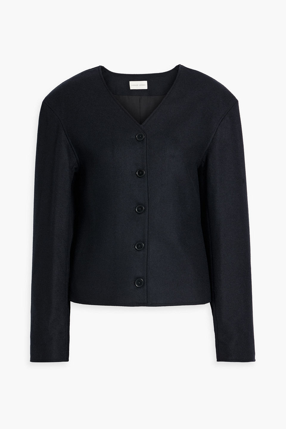 Loulou Studio Vega Brushed Wool-blend Felt Jacket In Midnight Blue