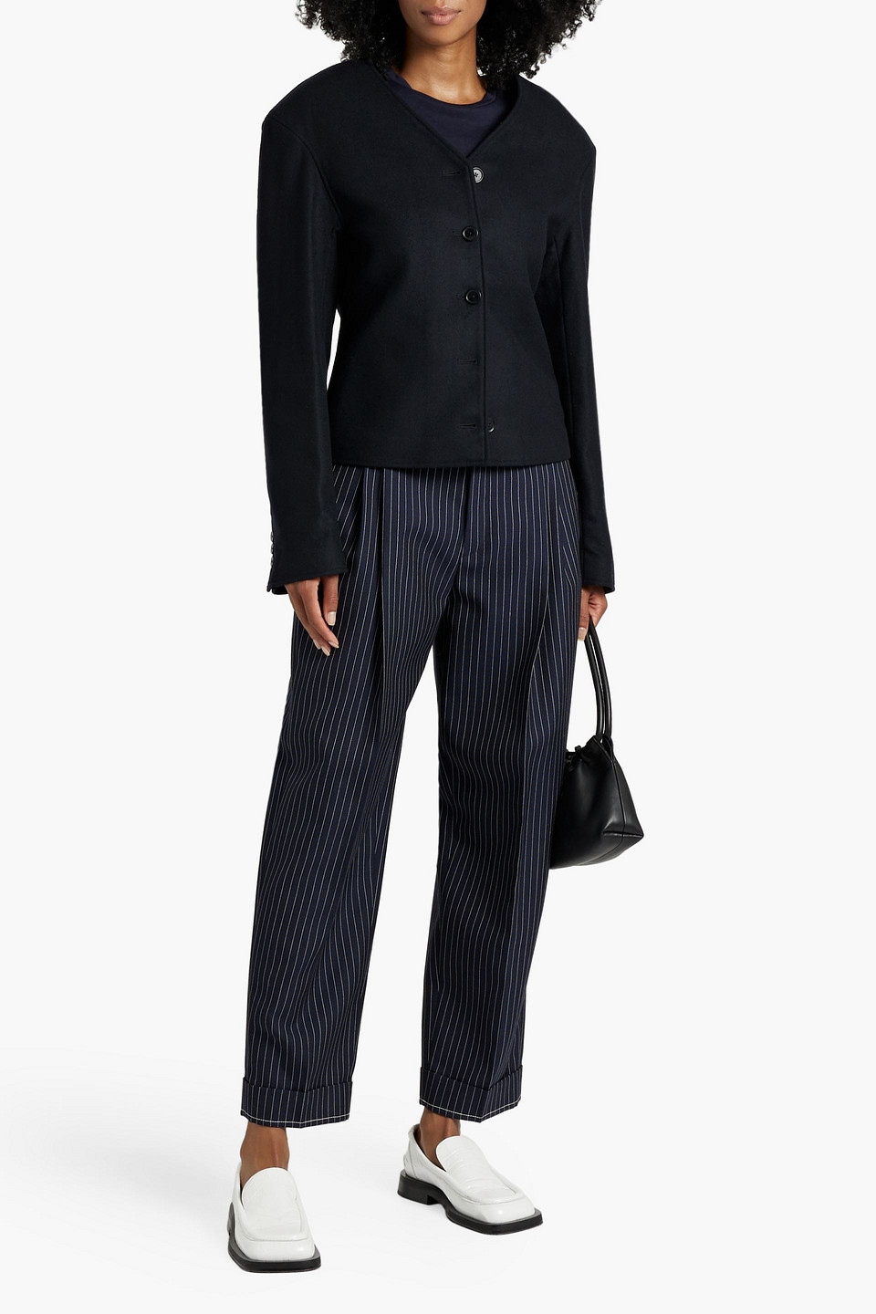 LOULOU STUDIO VEGA BRUSHED WOOL-BLEND FELT JACKET