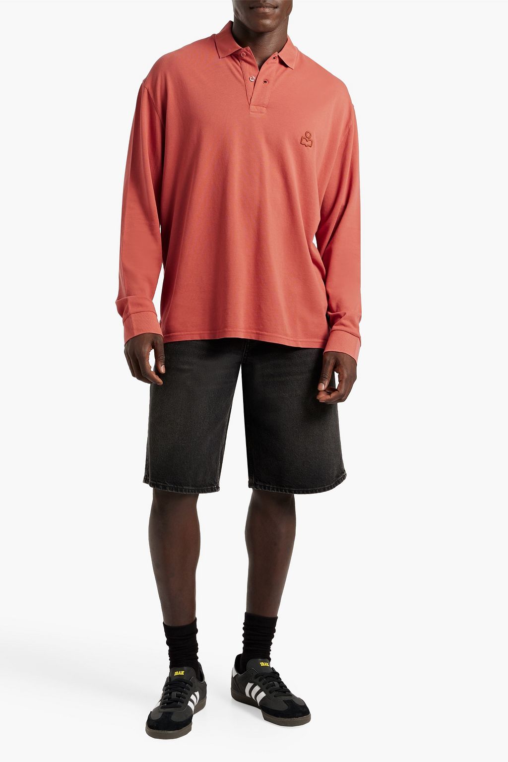 ISABEL MARANT Anafikolo embroidered cotton-piqué polo shirt