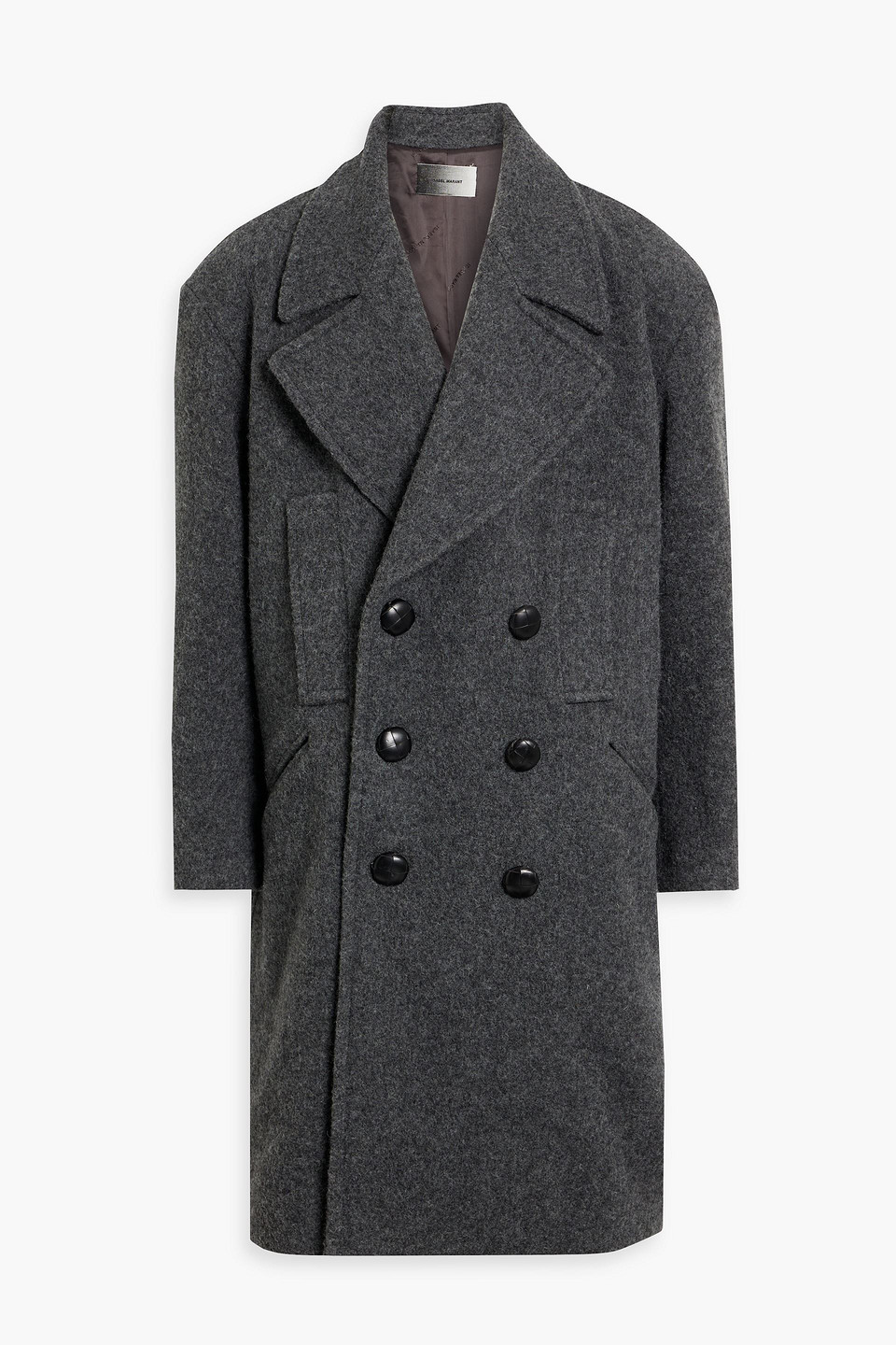 Isabel Marant Oversized Double-breasted Brushed Wool Coat In Anthracite