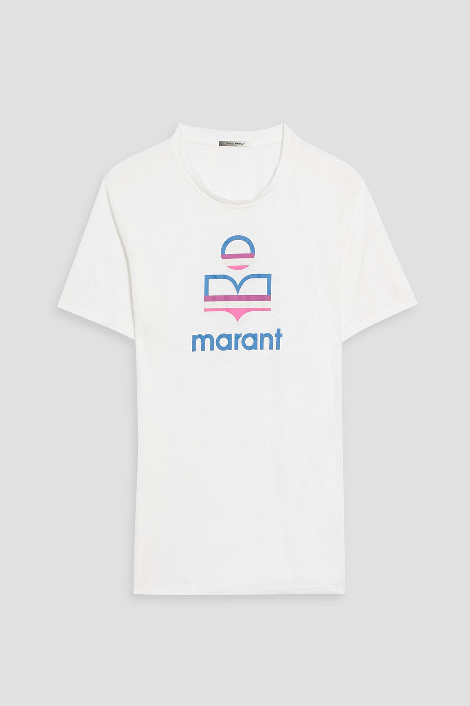 Isabel Marant Karman Logo-print Linen-jersey T-shirt In White