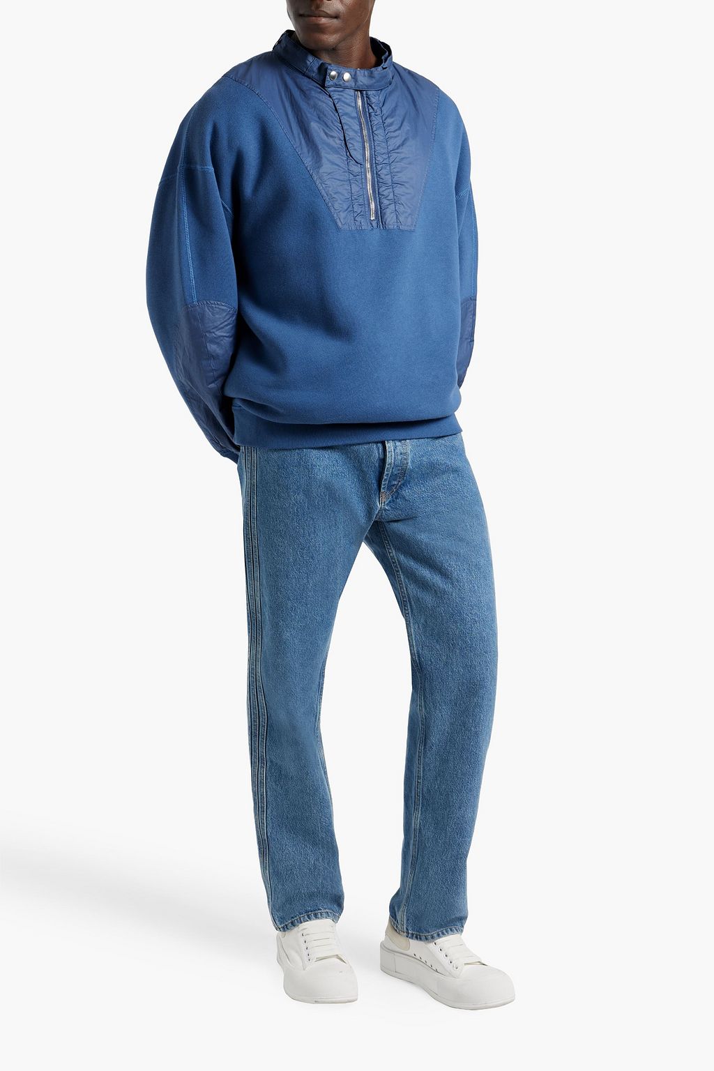ISABEL MARANT Walid shell-paneled cotton-blend half-zip sweatshirt