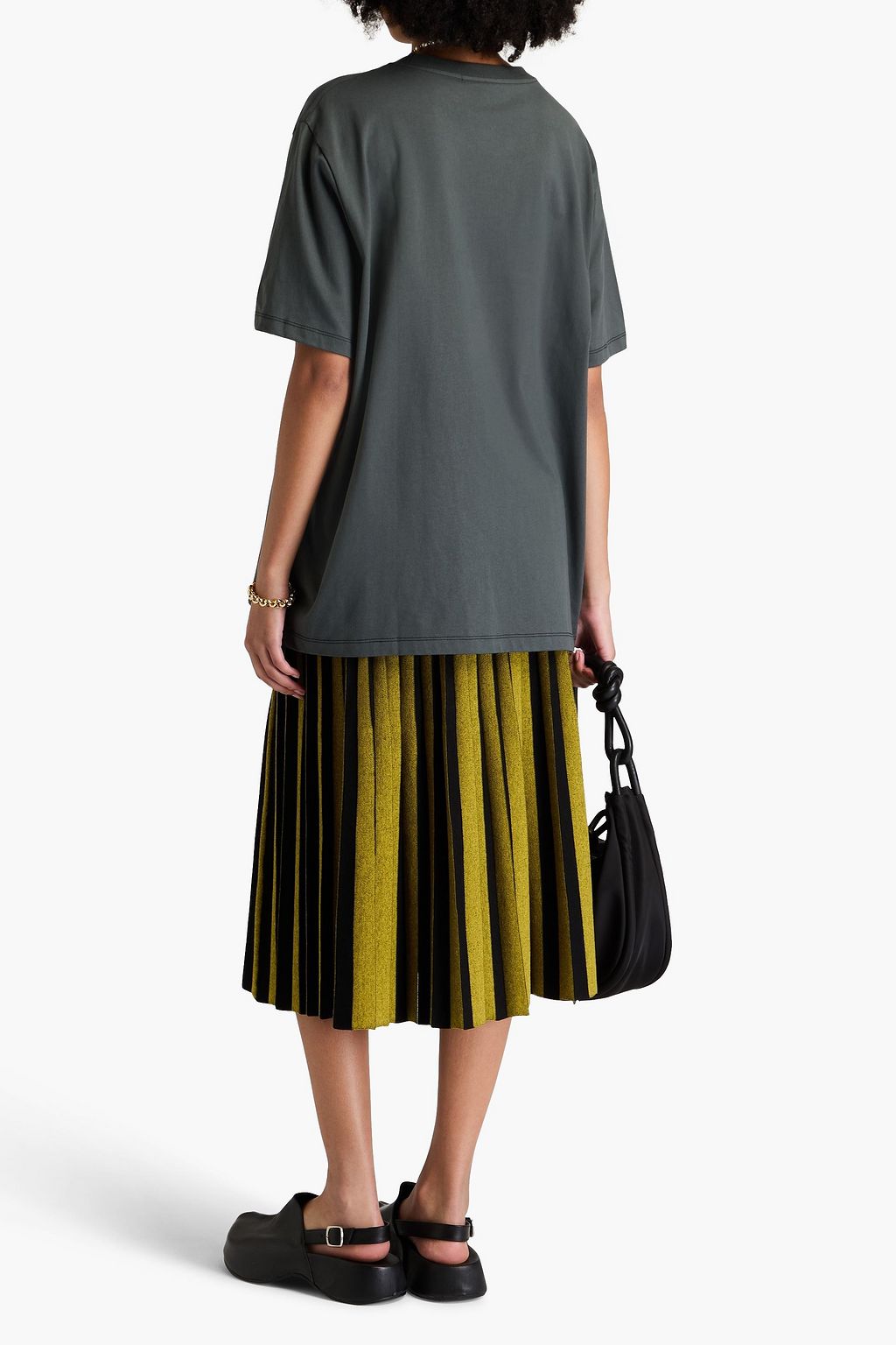 GANNI Oversized printed cotton-jersey T-shirt