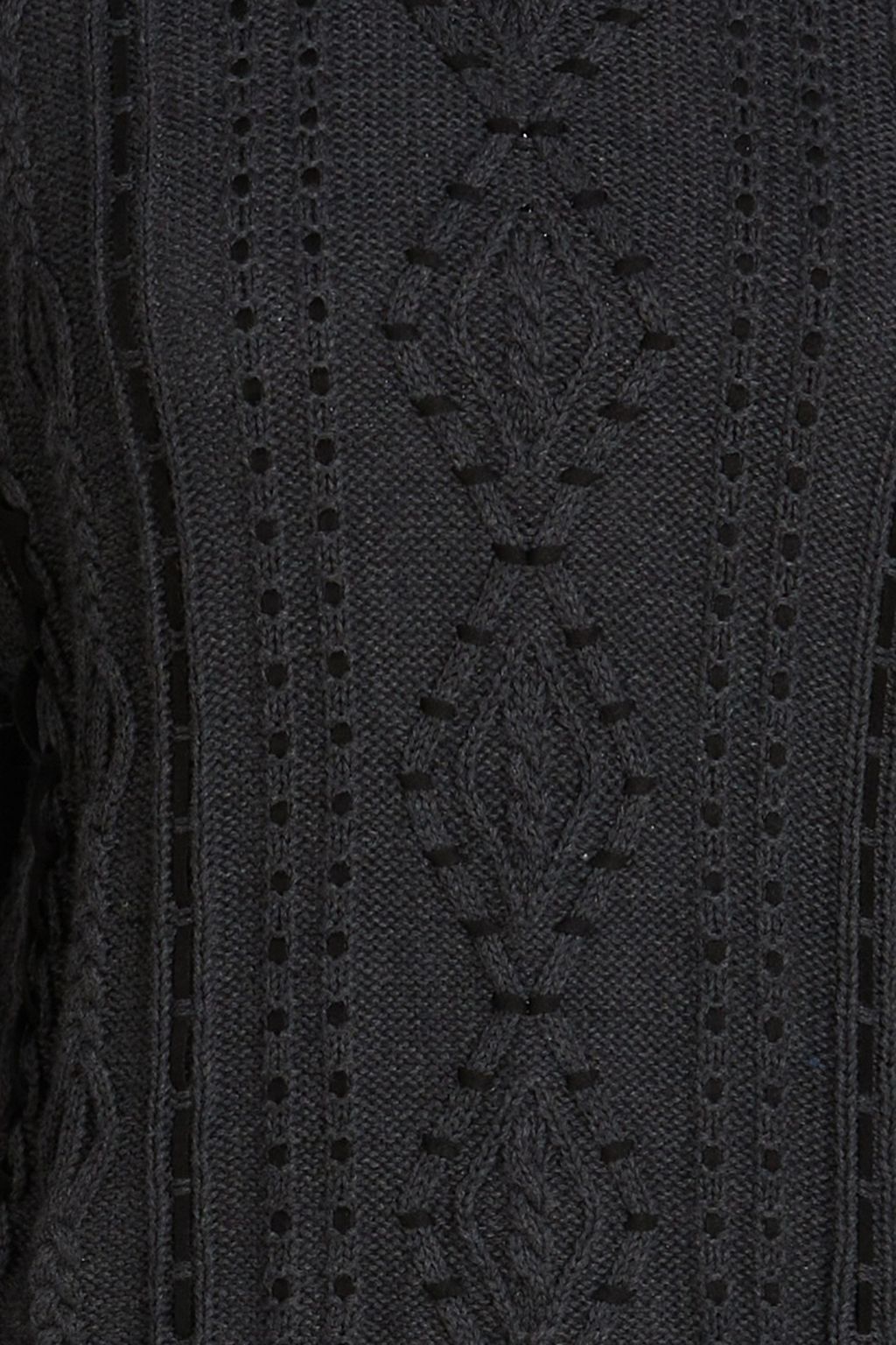 COTTON BY AUTUMN CASHMERE كنزة من القطن محبوك بحبكة غليظة ومطرّز