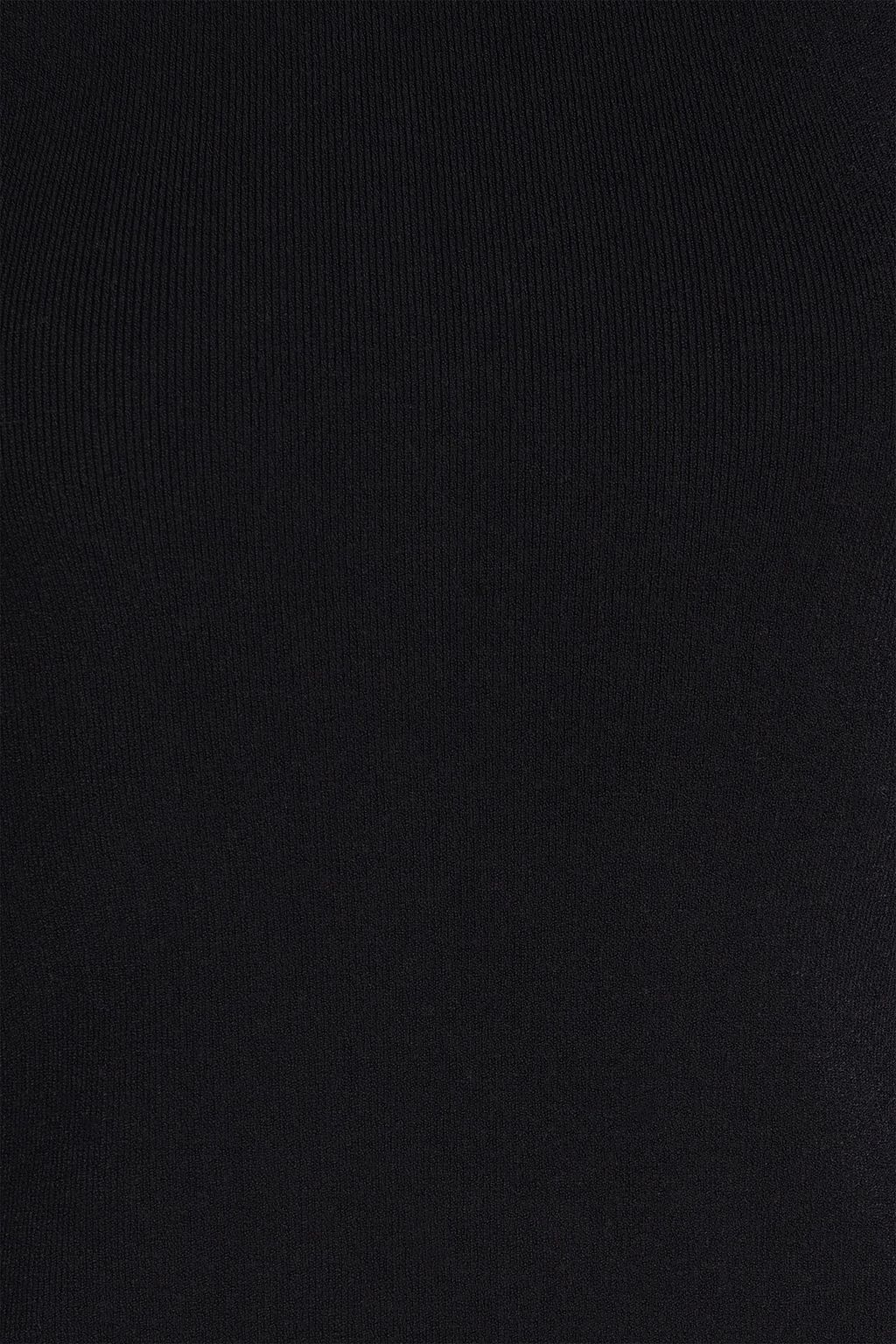AUTUMN CASHMERE 튤 패널 리브 니트 탑