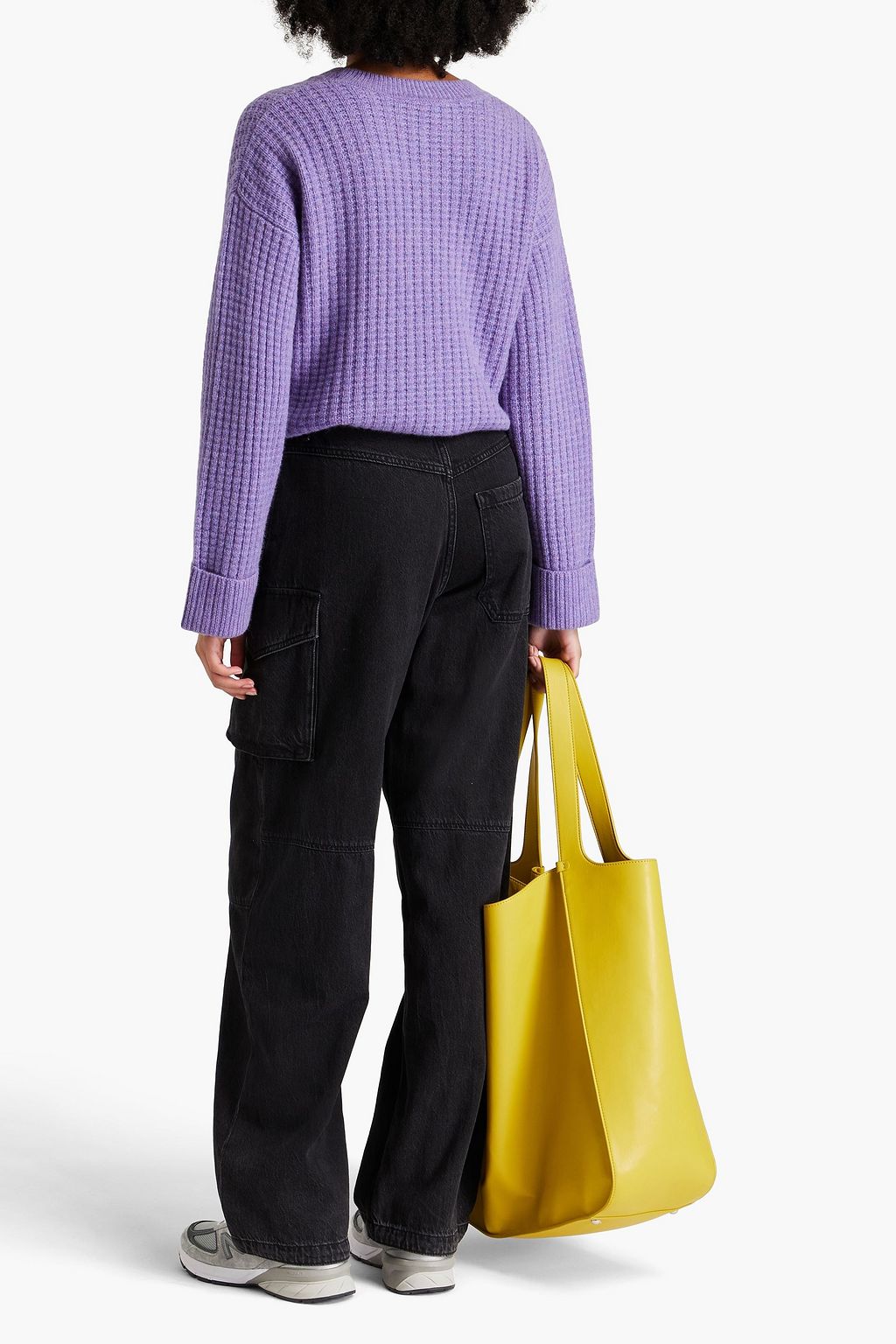 AUTUMN CASHMERE كنزة رياضية من الكشمير بنمط نسيج محبوك بنمط وافل