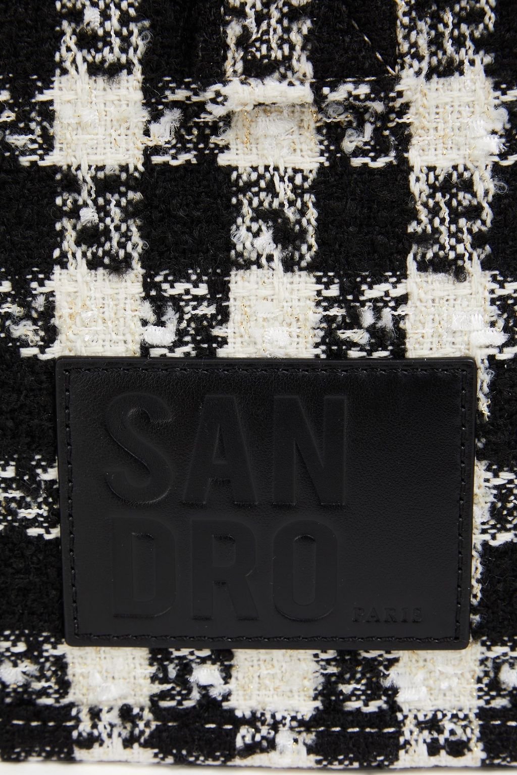 SANDRO Houndstooth tweed tote