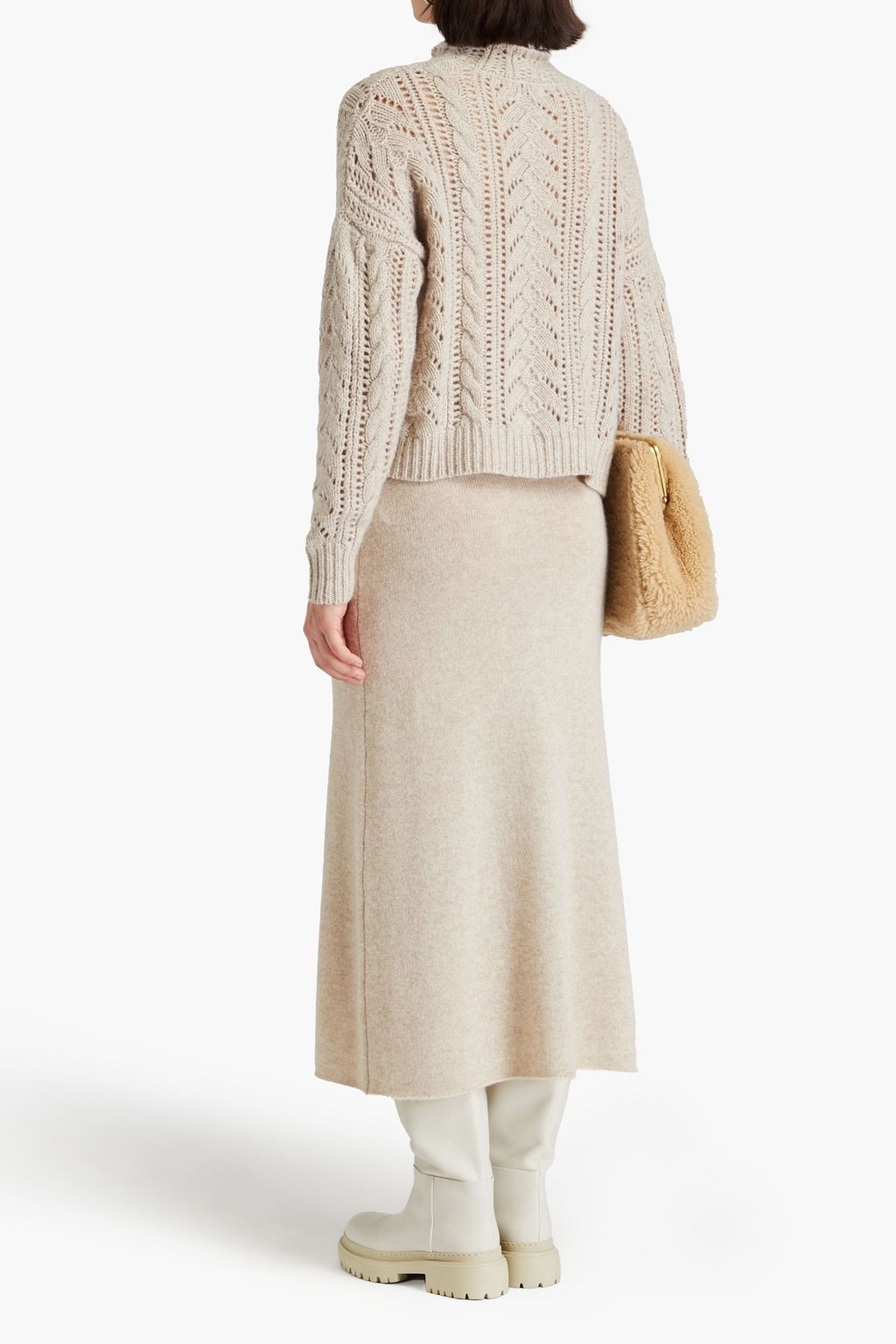 AUTUMN CASHMERE كنزة رياضية مصنوعة من الكشمير بحبكة مجدولة