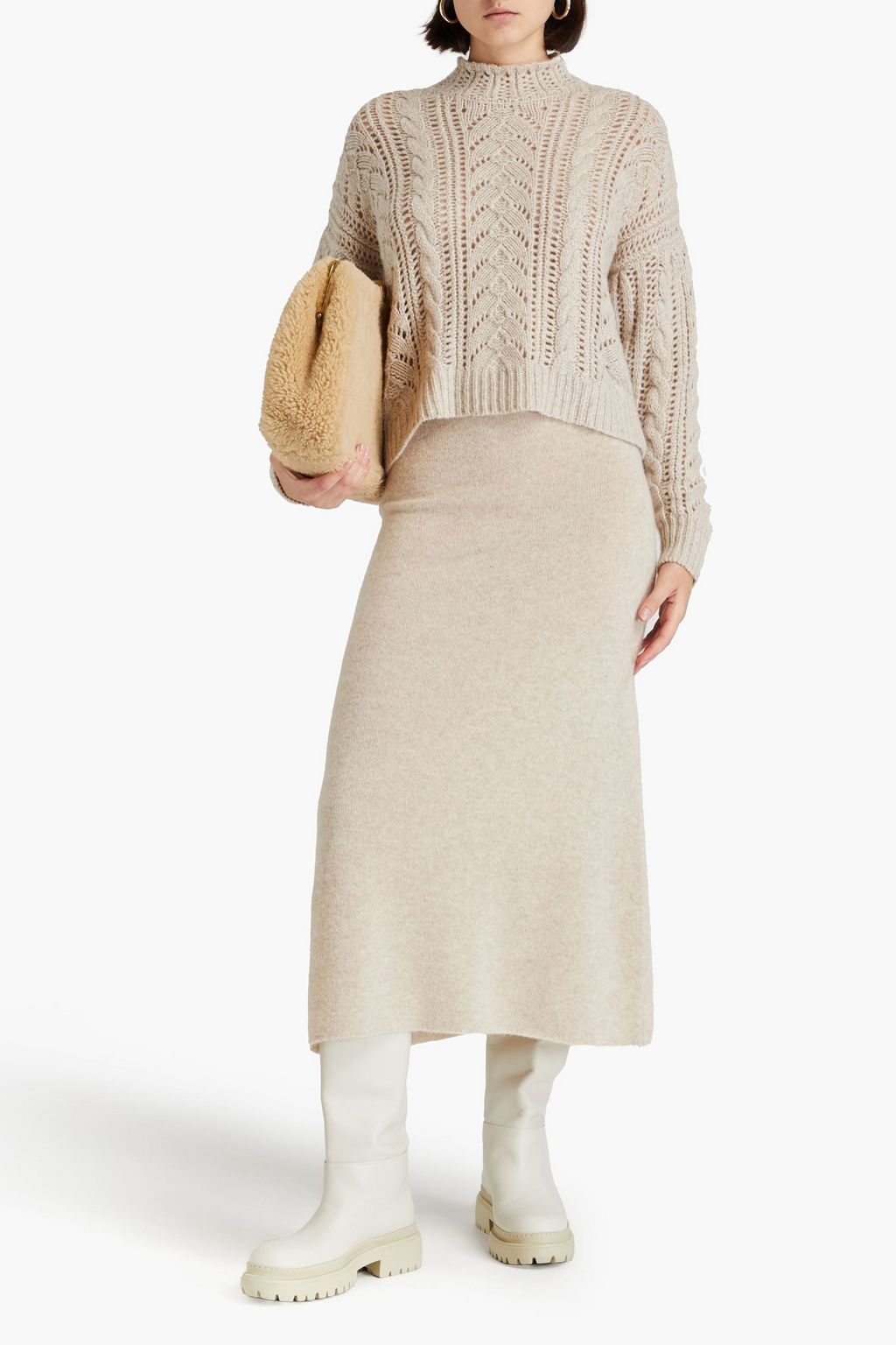 AUTUMN CASHMERE كنزة رياضية مصنوعة من الكشمير بحبكة مجدولة