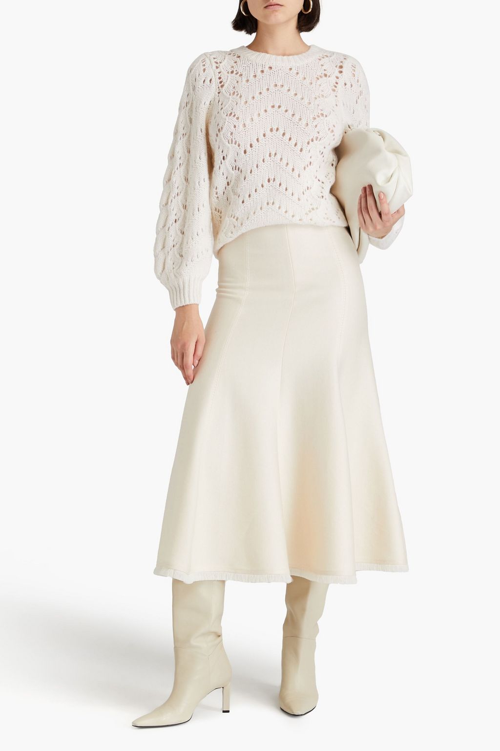 AUTUMN CASHMERE كنزة رياضية من الكشمير المصنوع من قماش الدونيغال بحبكة بوانتيل