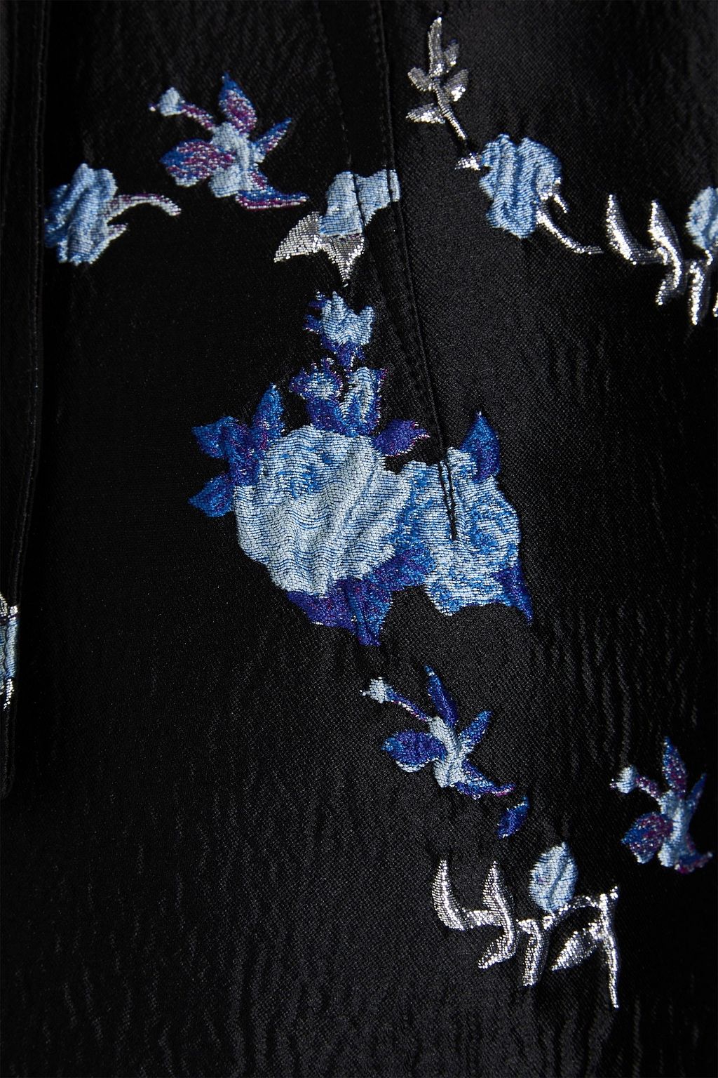 GANNI Metallic floral-jacquard mini dress