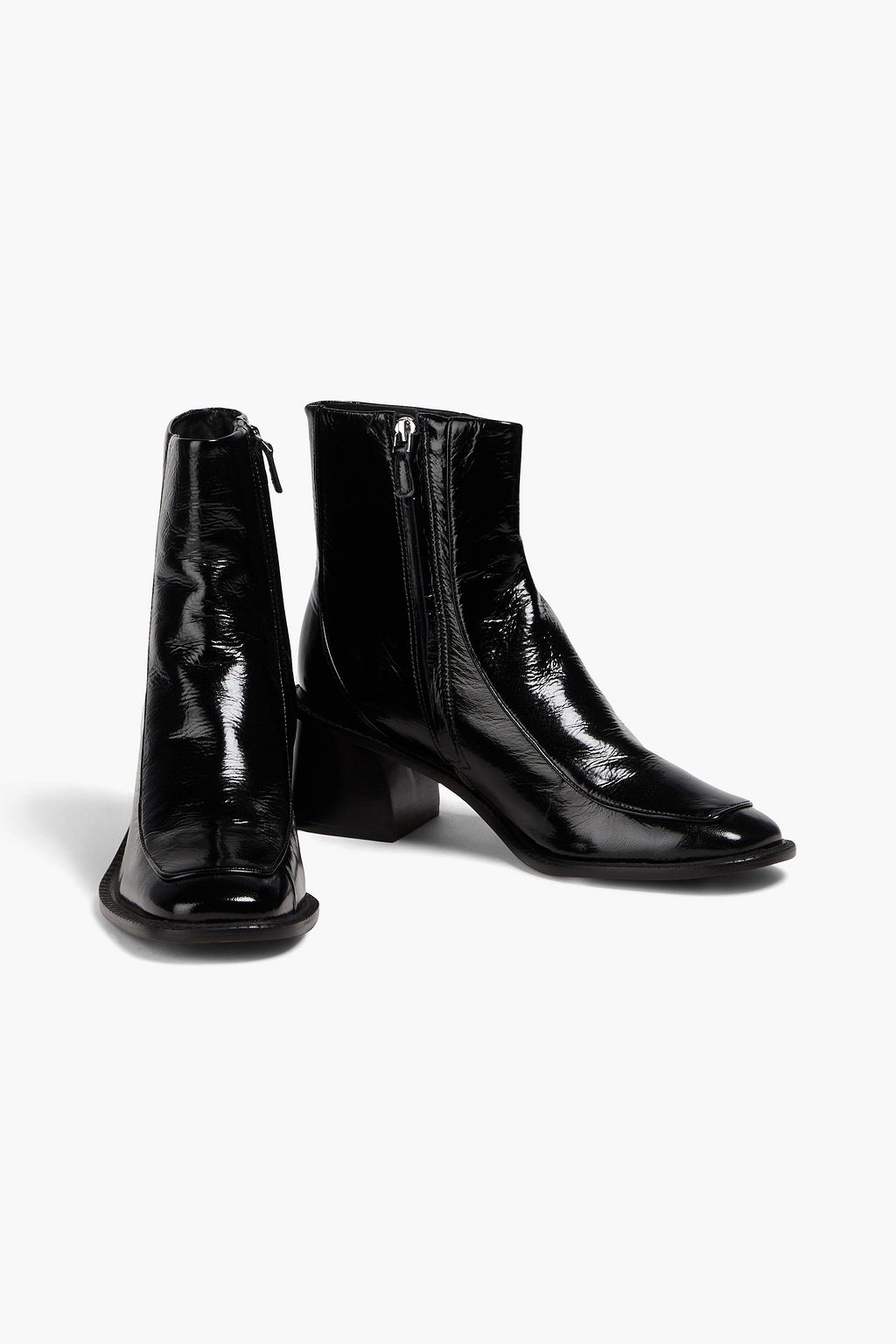 SANDRO Patent-leather ankle boots