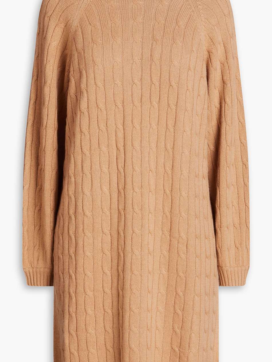 cable-knit cashmere turtleneck dress