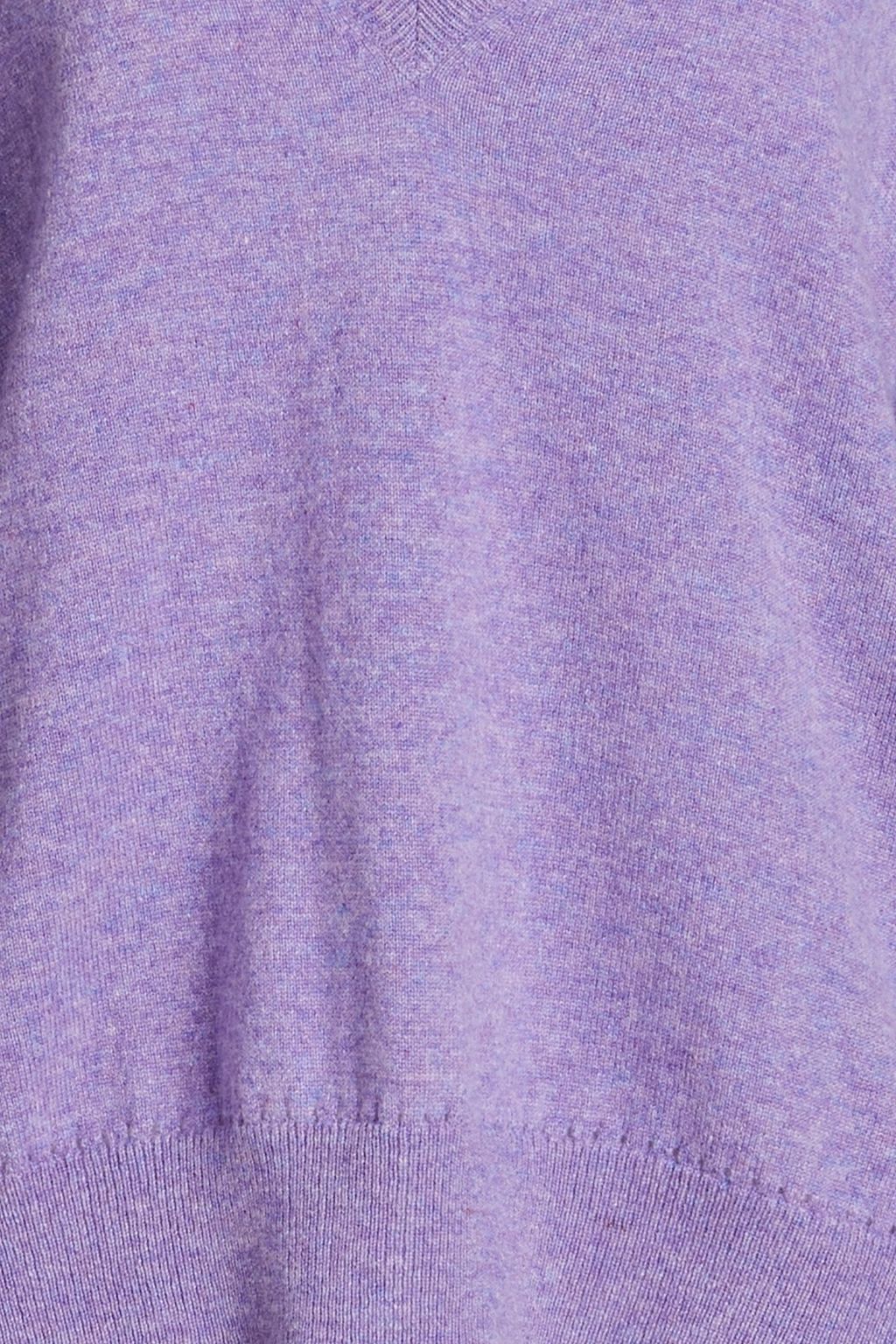 AUTUMN CASHMERE سويتر من الكشمير المضلّع بأسلوب ميلانغ مع تقليمات بشكل البوينتيل