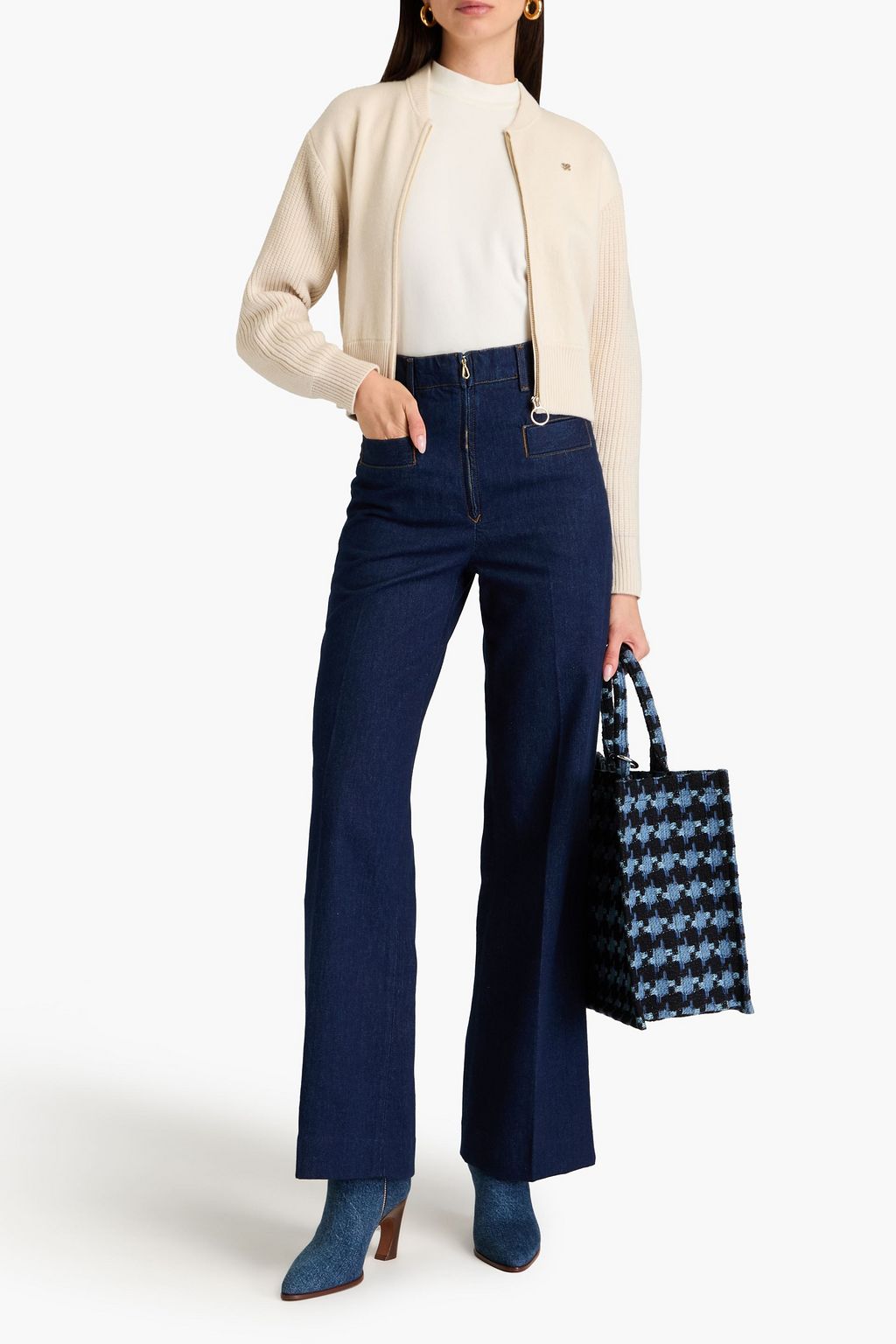 SANDRO High-rise flared jeans