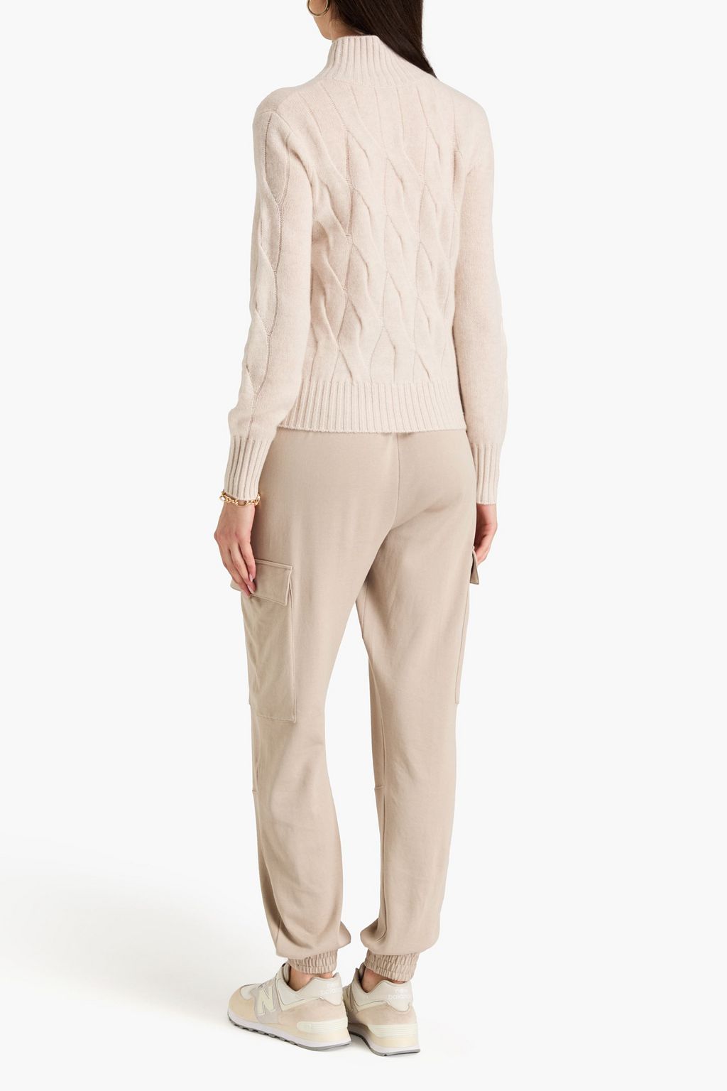 N.PEAL Cable-knit cashmere turtleneck sweater