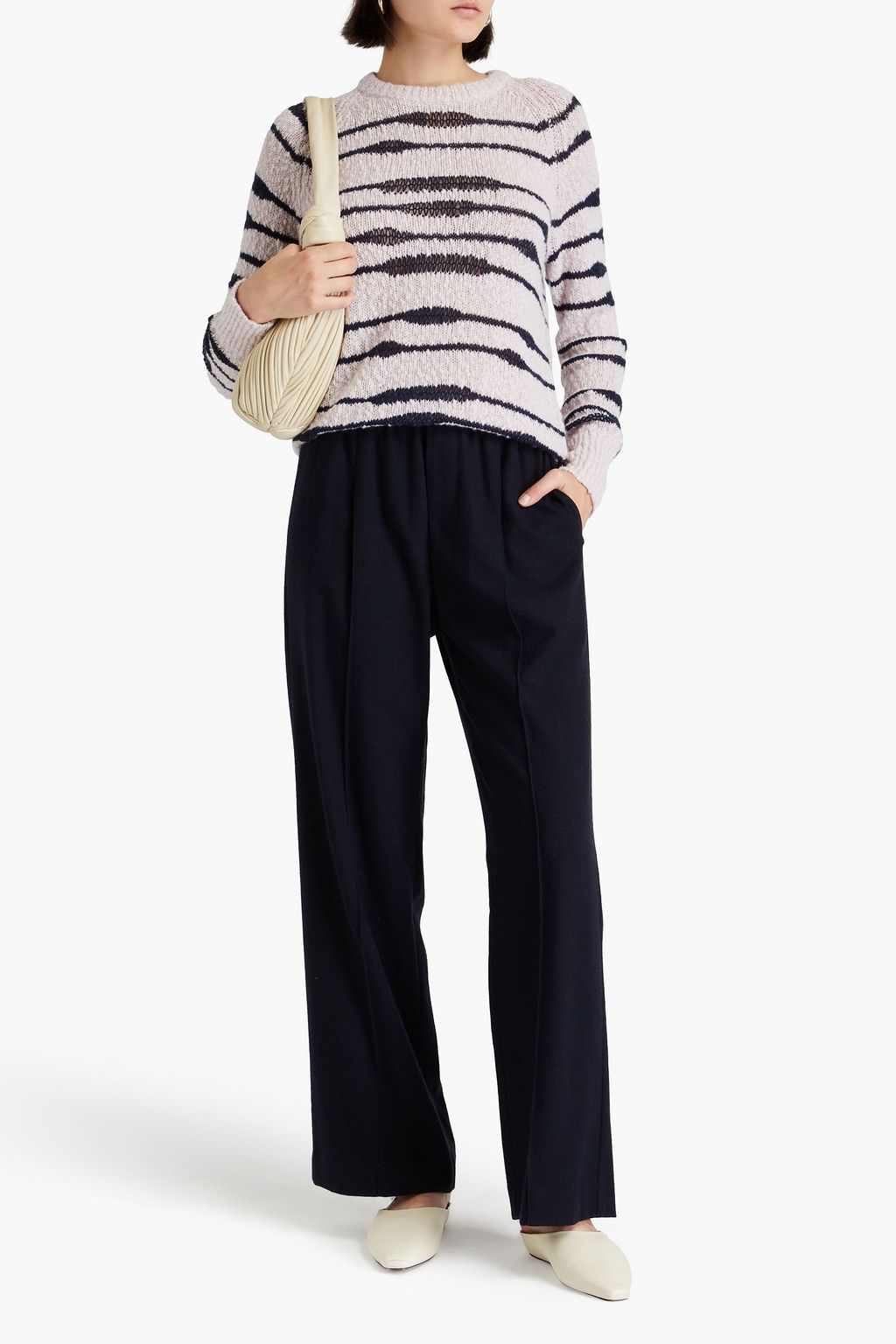 AUTUMN CASHMERE كنزة رياضية من الكشمير بنمط مخطط