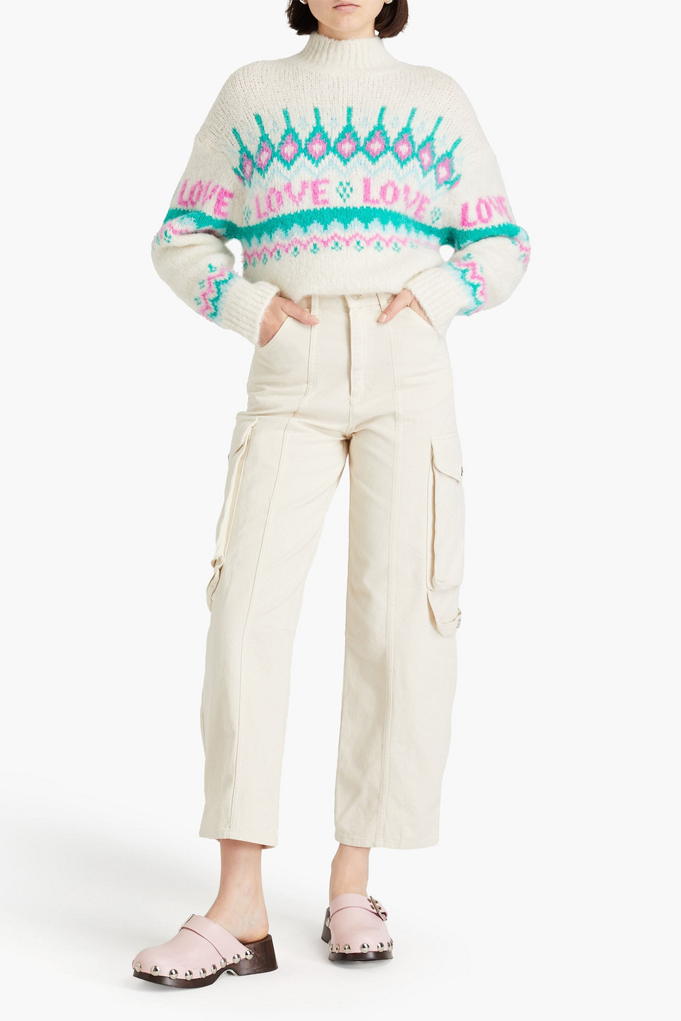  Sandro - Hoch Sitzende Karottenjeans - Weiß - Fr 42 