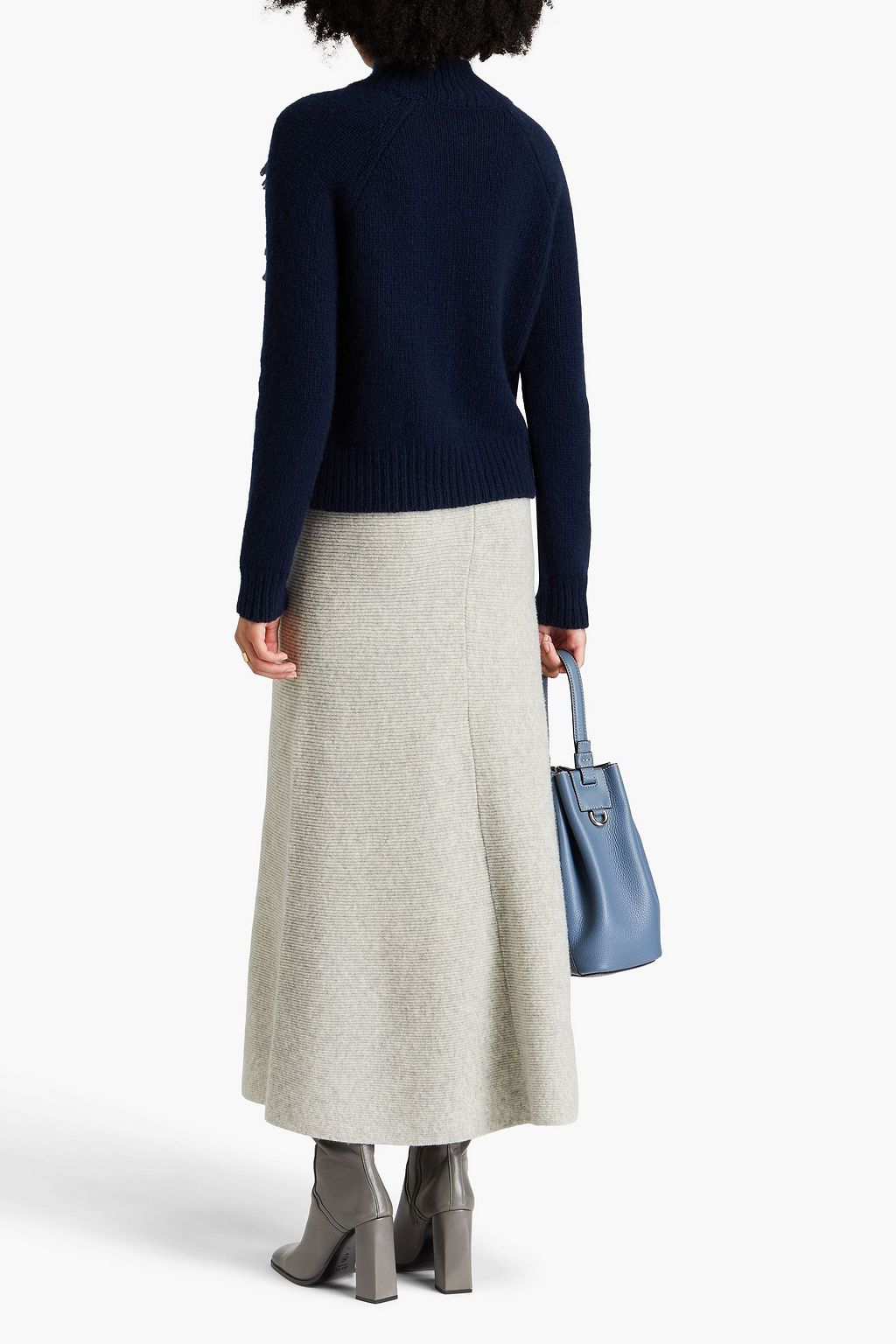 AUTUMN CASHMERE كنزة رياضية مصنوعة من نسيج محبوك بحبكة بوانتيل بشرّابات