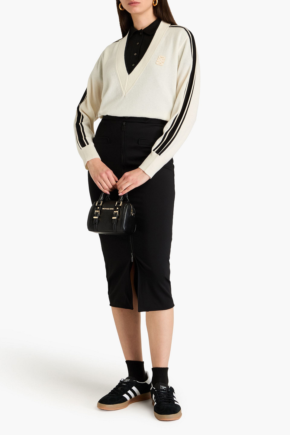 Sandro Wool And Cashmere-blend Sweater In Ecru