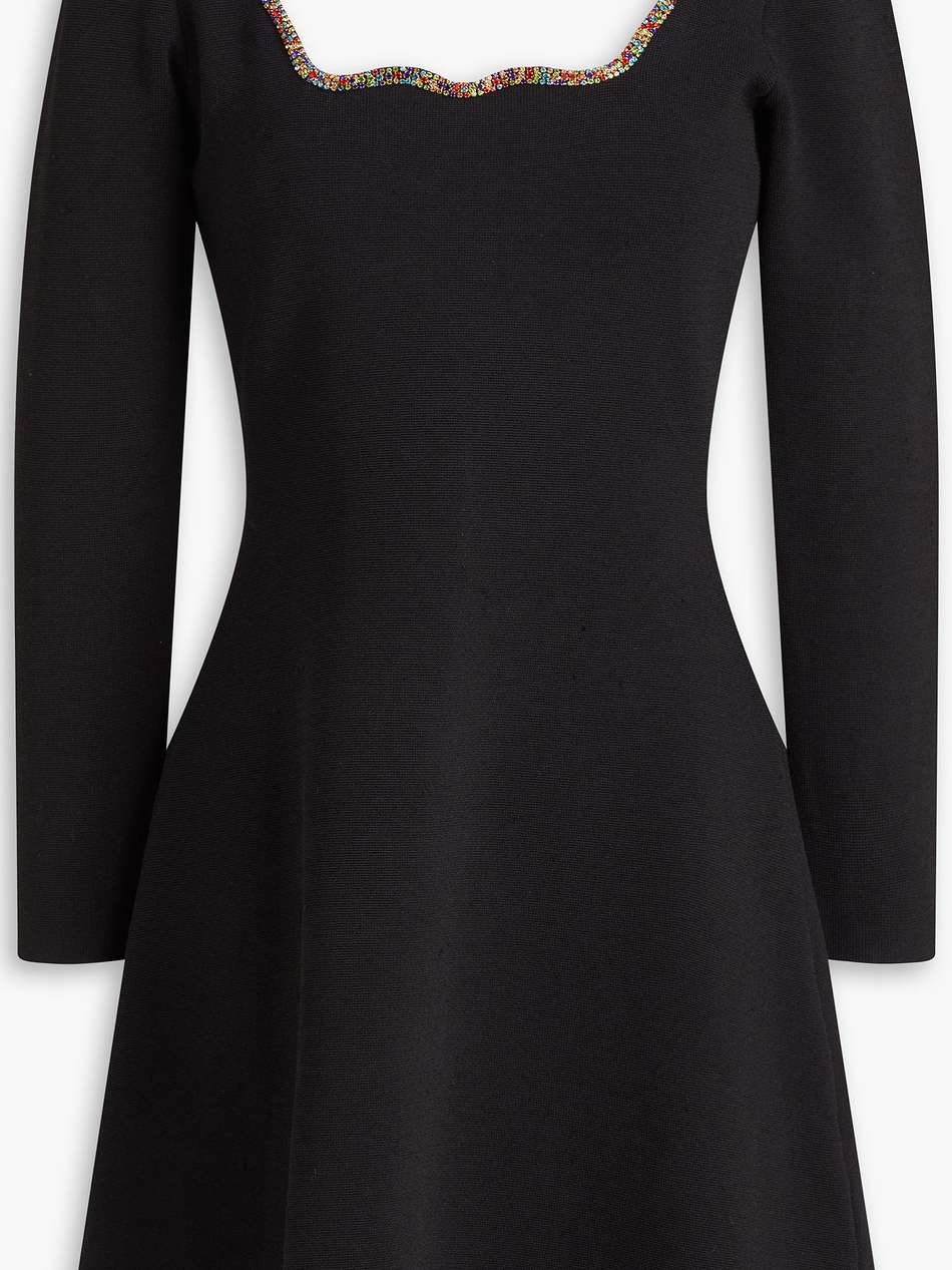 crystal-embellished stretch-knit mini dress