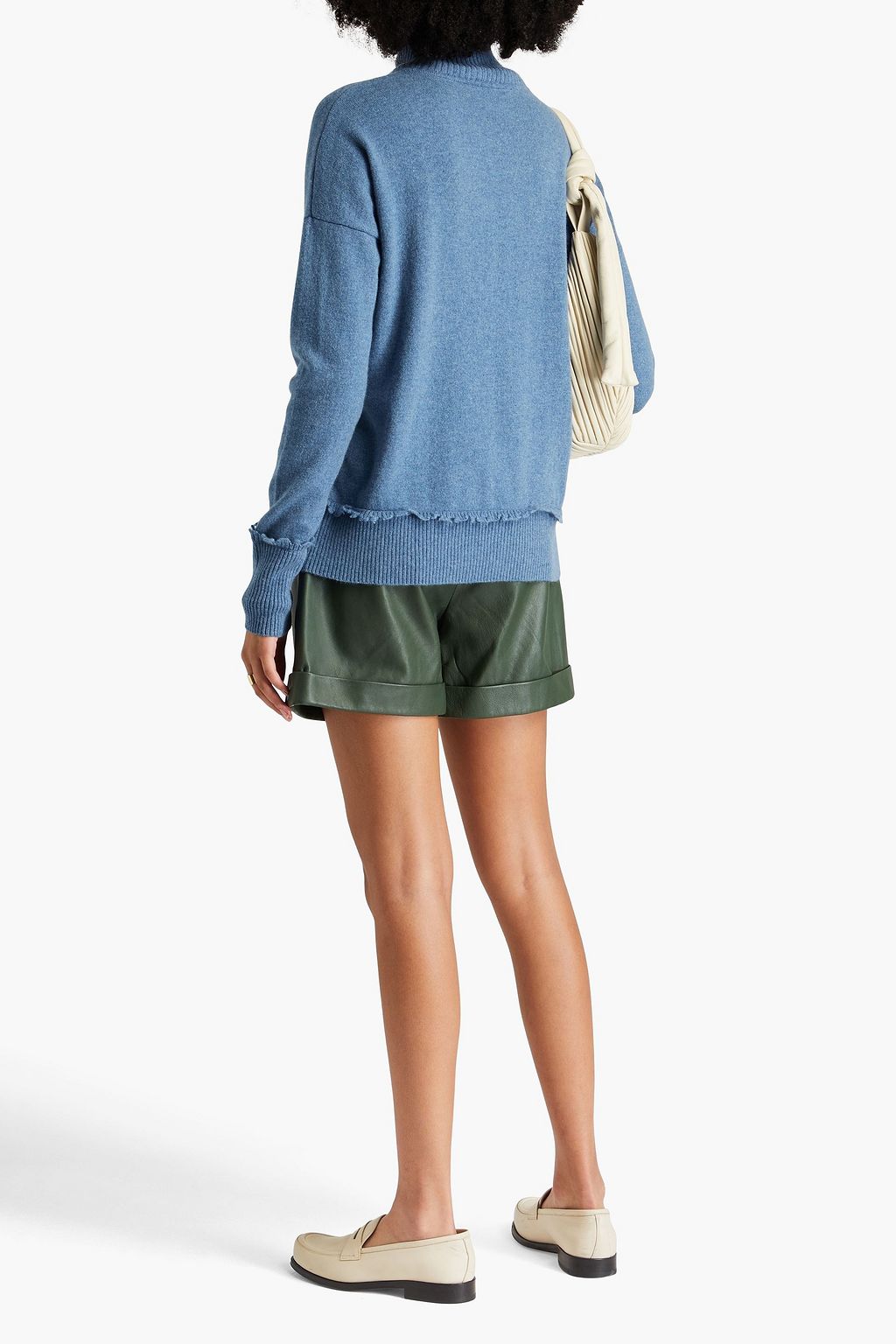 AUTUMN CASHMERE كنزة رياضية بياقة عالية من الكشمير بنمط ميلانج