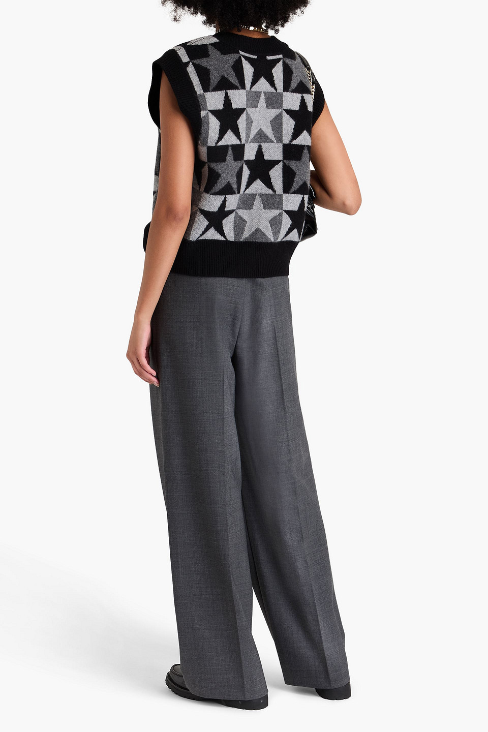  Sandro - Jacquard-knit Wool Vest - Gray - 3 