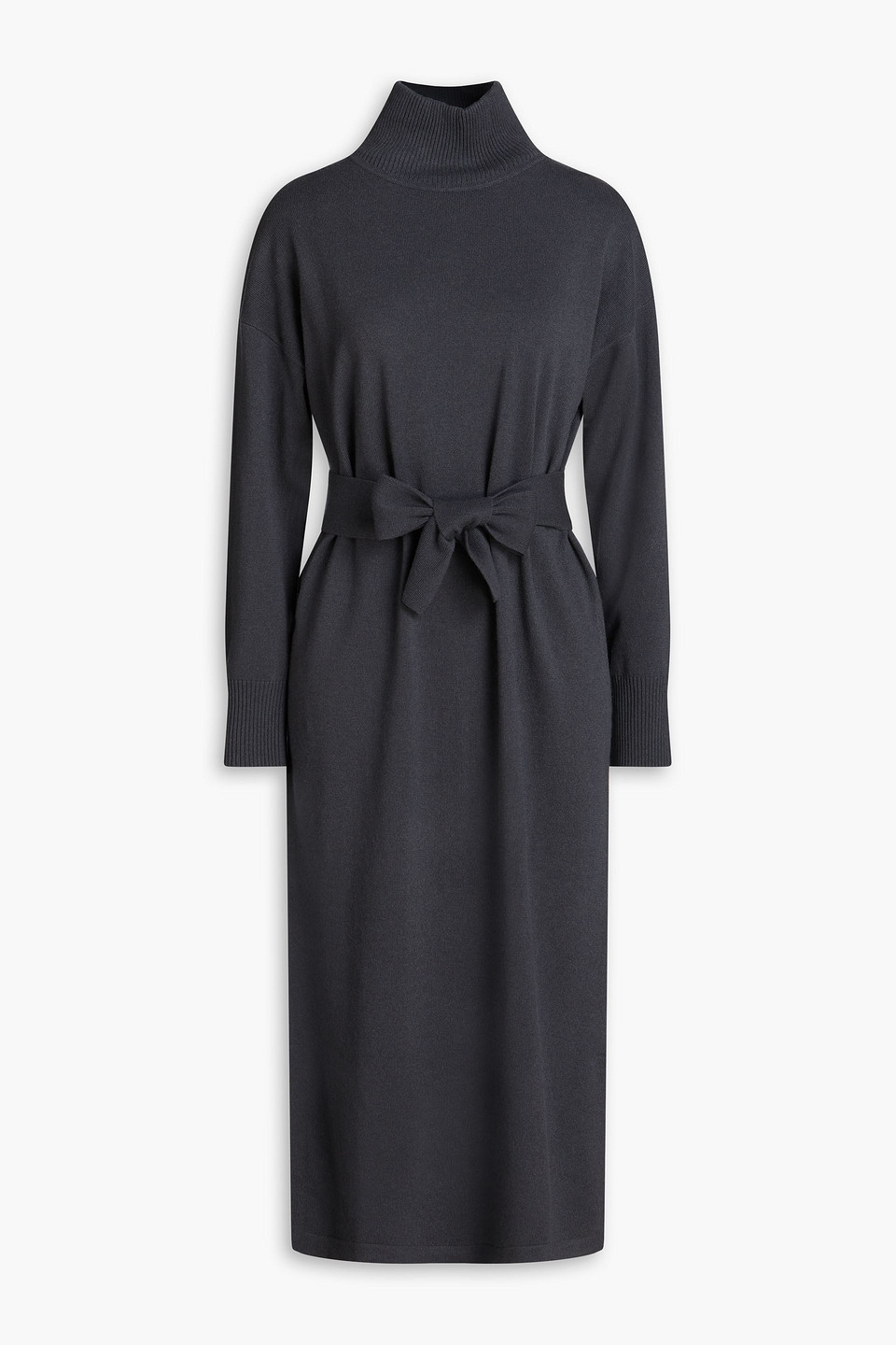 Cashmere turtleneck midi dress