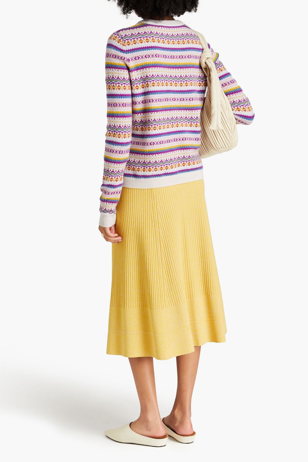 AUTUMN CASHMERE كنزة رياضية مصنوعة من الكشمير بحبكة الجاكار
