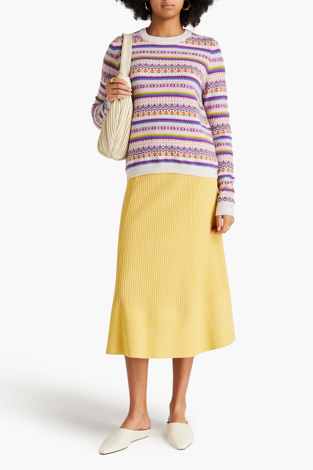 AUTUMN CASHMERE كنزة رياضية مصنوعة من الكشمير بحبكة الجاكار