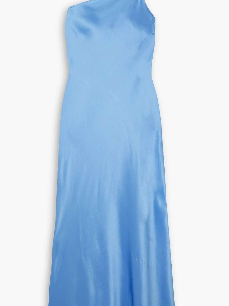 one-shoulder silk-satin maxi dress