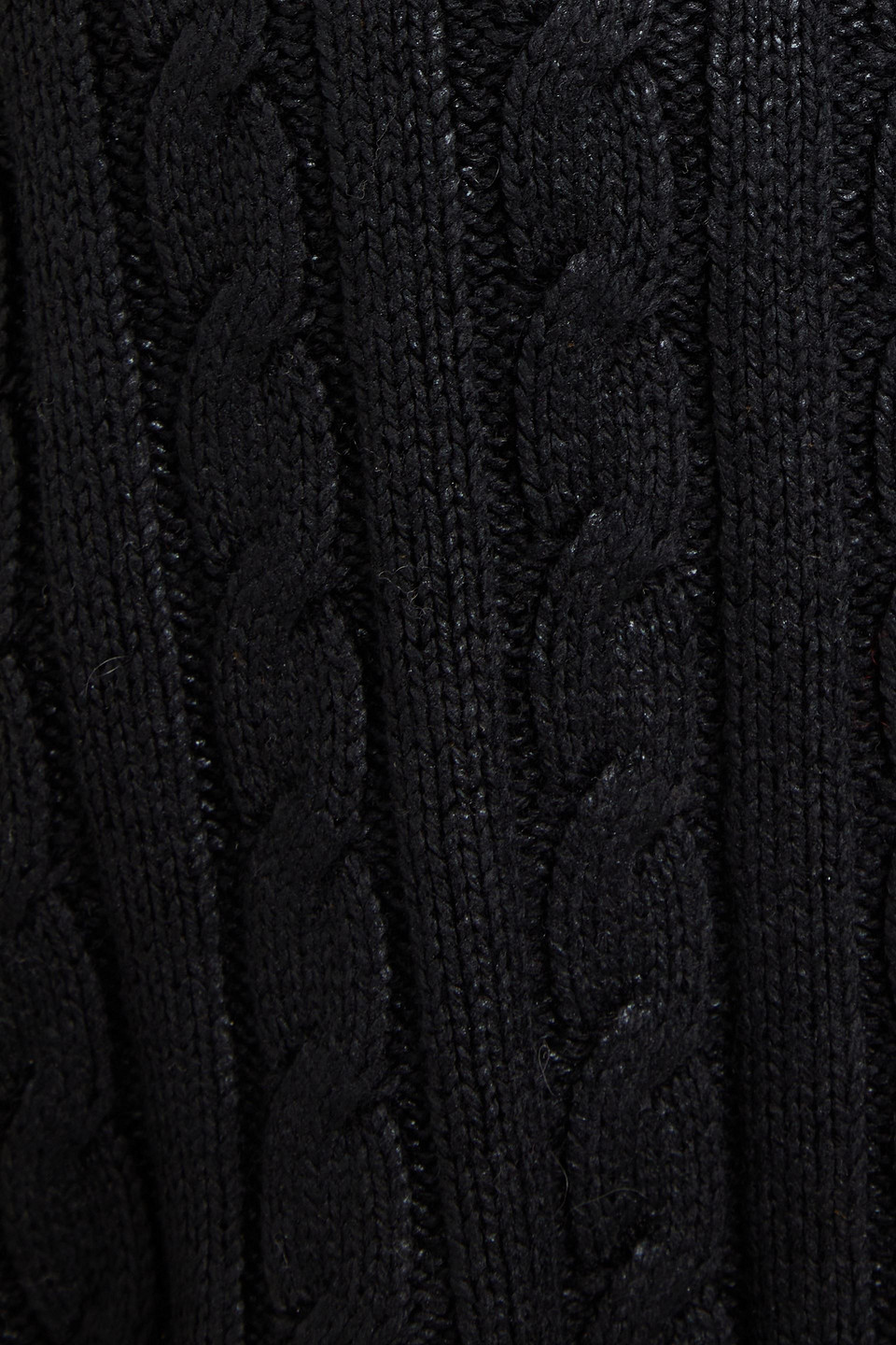 Sandro Cable-knit Cotton And Wool-blend Sweater In Black