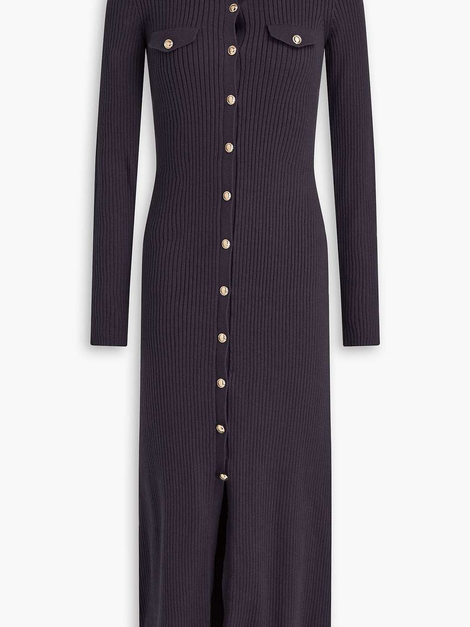 ribbed cotton-blend midi dress
