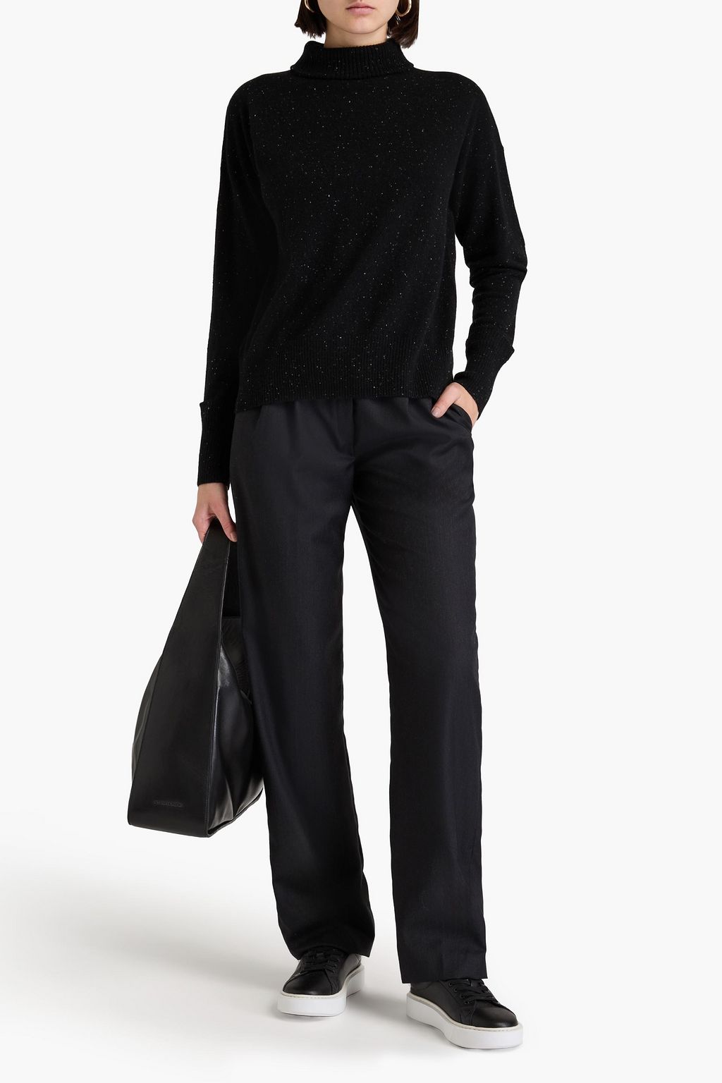 AUTUMN CASHMERE كنزة رياضية من الكشمير بنمط مخطط
