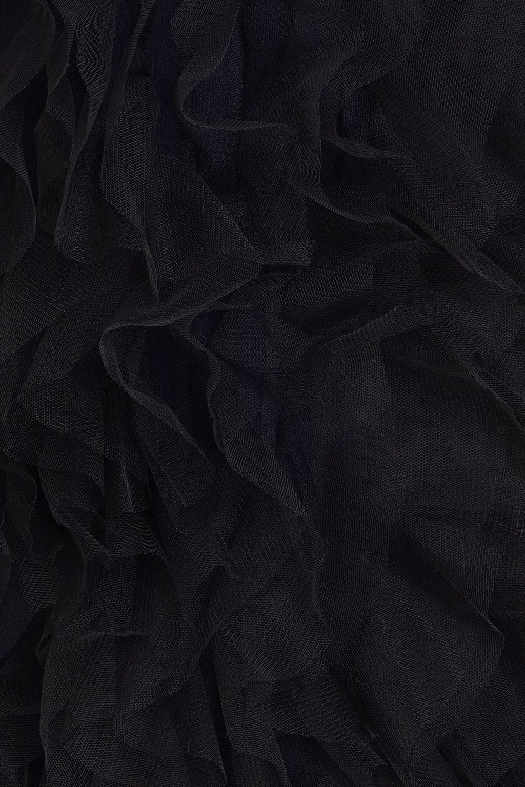AUTUMN CASHMERE بلوزة قصيرة بياقة هالتر الدائرية من نسيج محبوك بحواف من التول