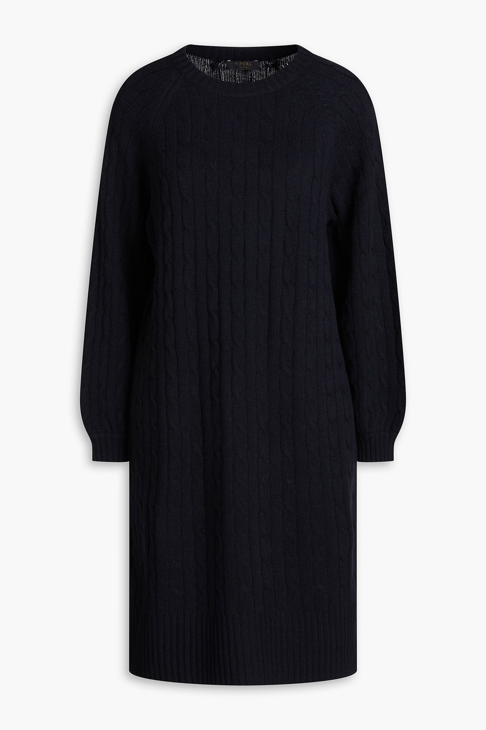 Cable-knit cashmere mini dress