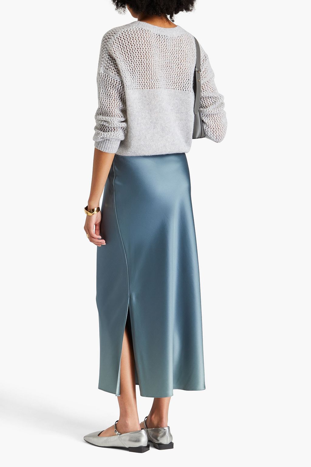AUTUMN CASHMERE كنزة رياضية من مزيج الكشمير بلون معدني