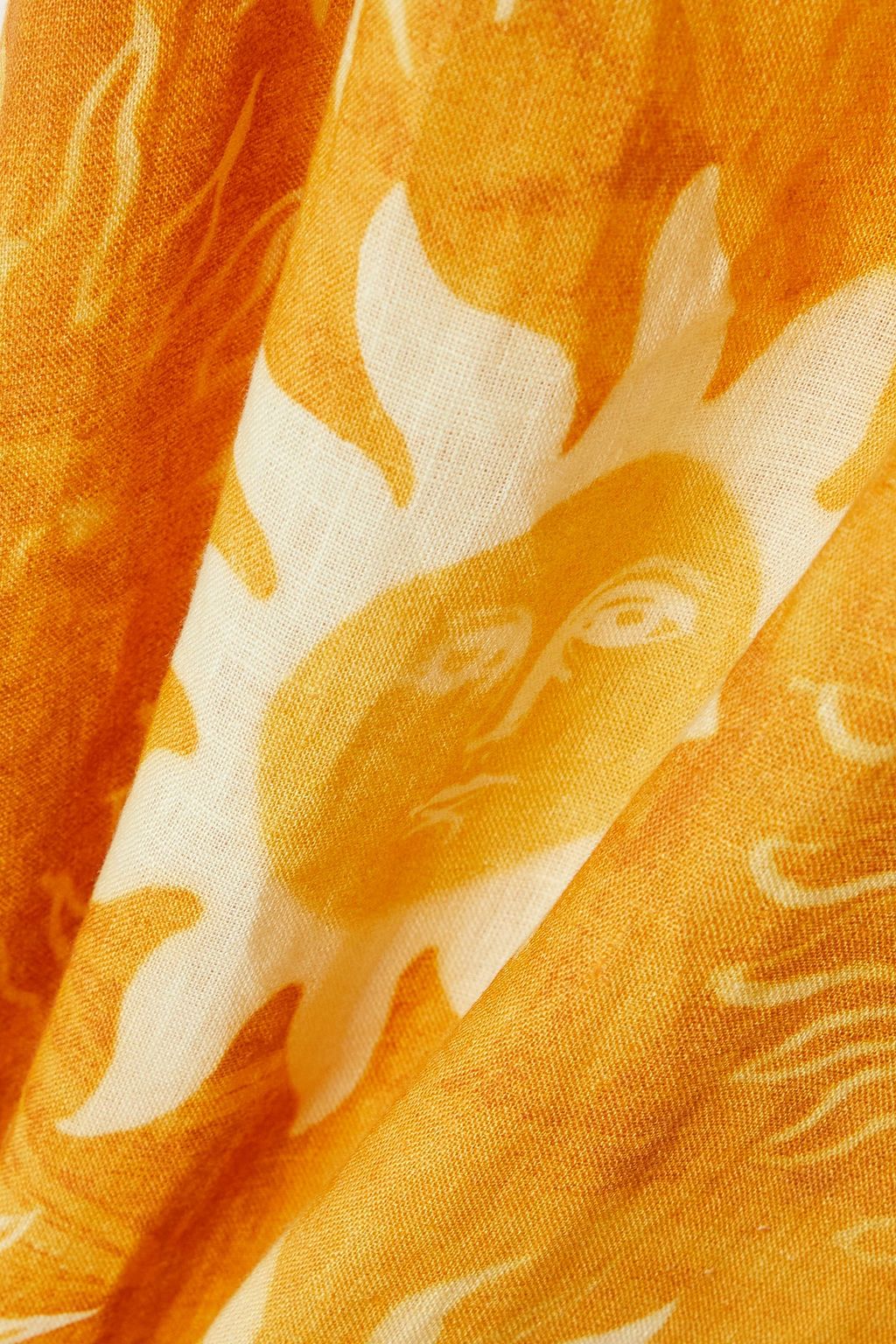 DESMOND & DEMPSEY Open-back printed linen nightdress