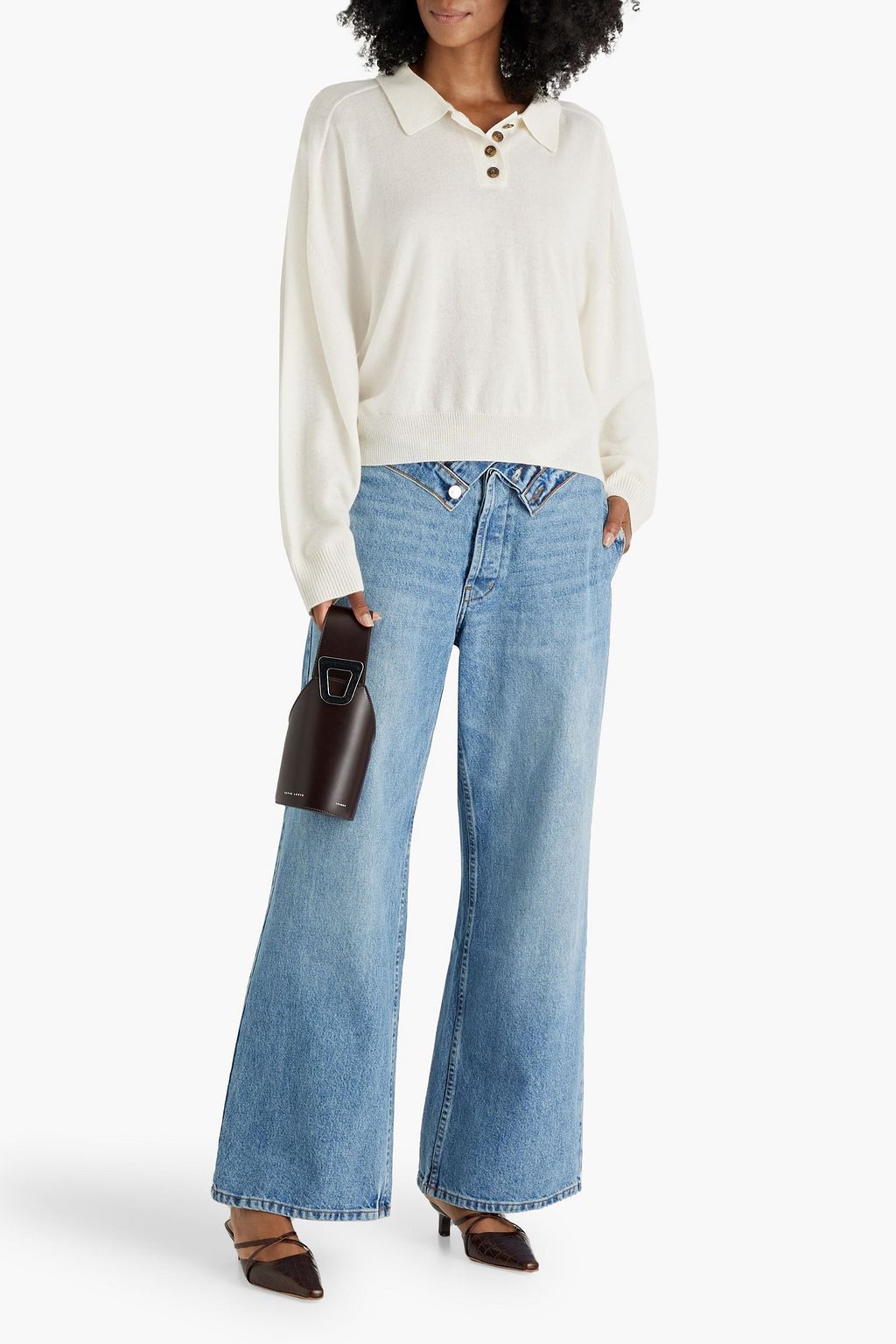 LOULOU STUDIO Forana oversized cashmere polo sweater