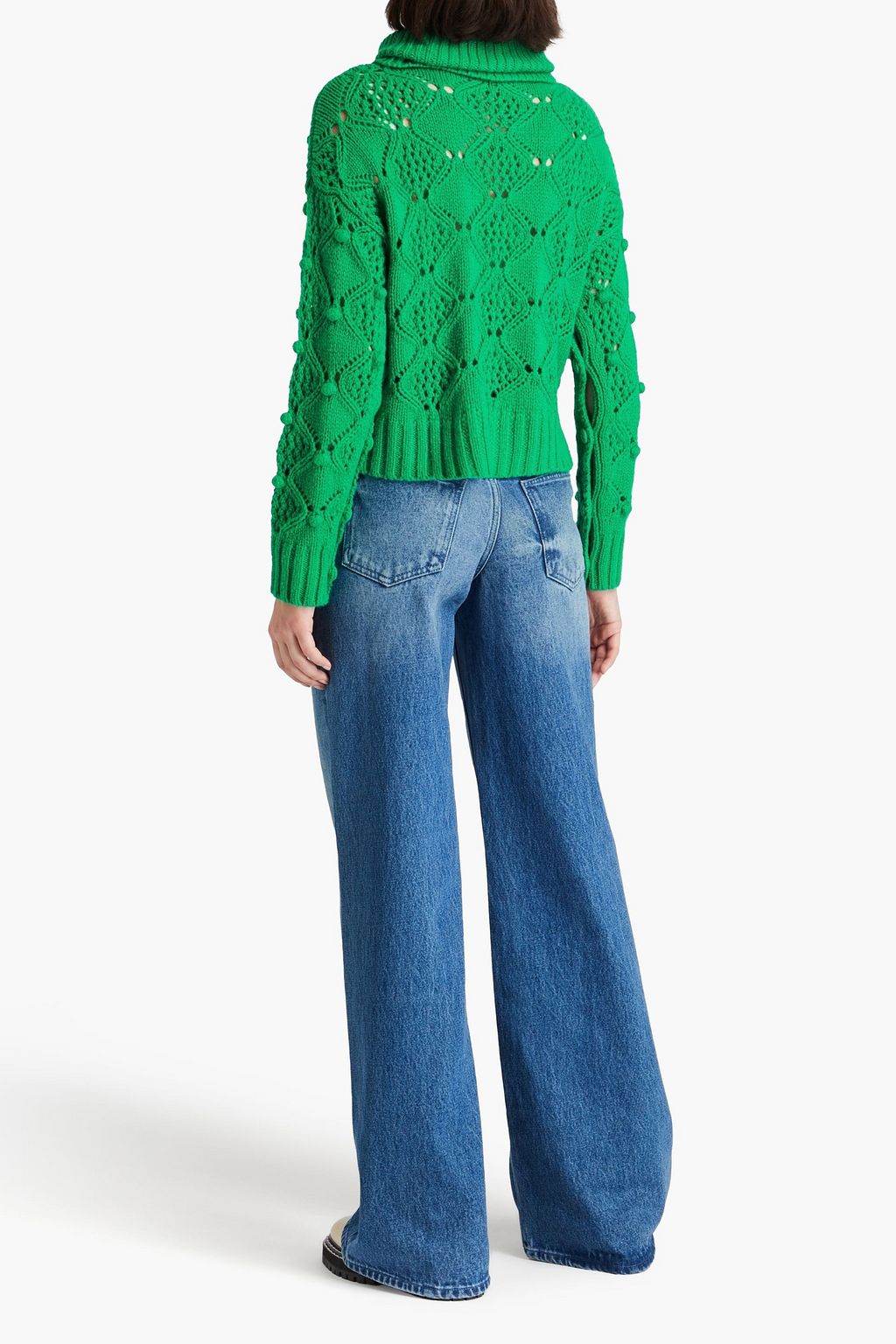 AUTUMN CASHMERE كنزة رياضية من الكشمير بحبكة بوانتيل مزركشة