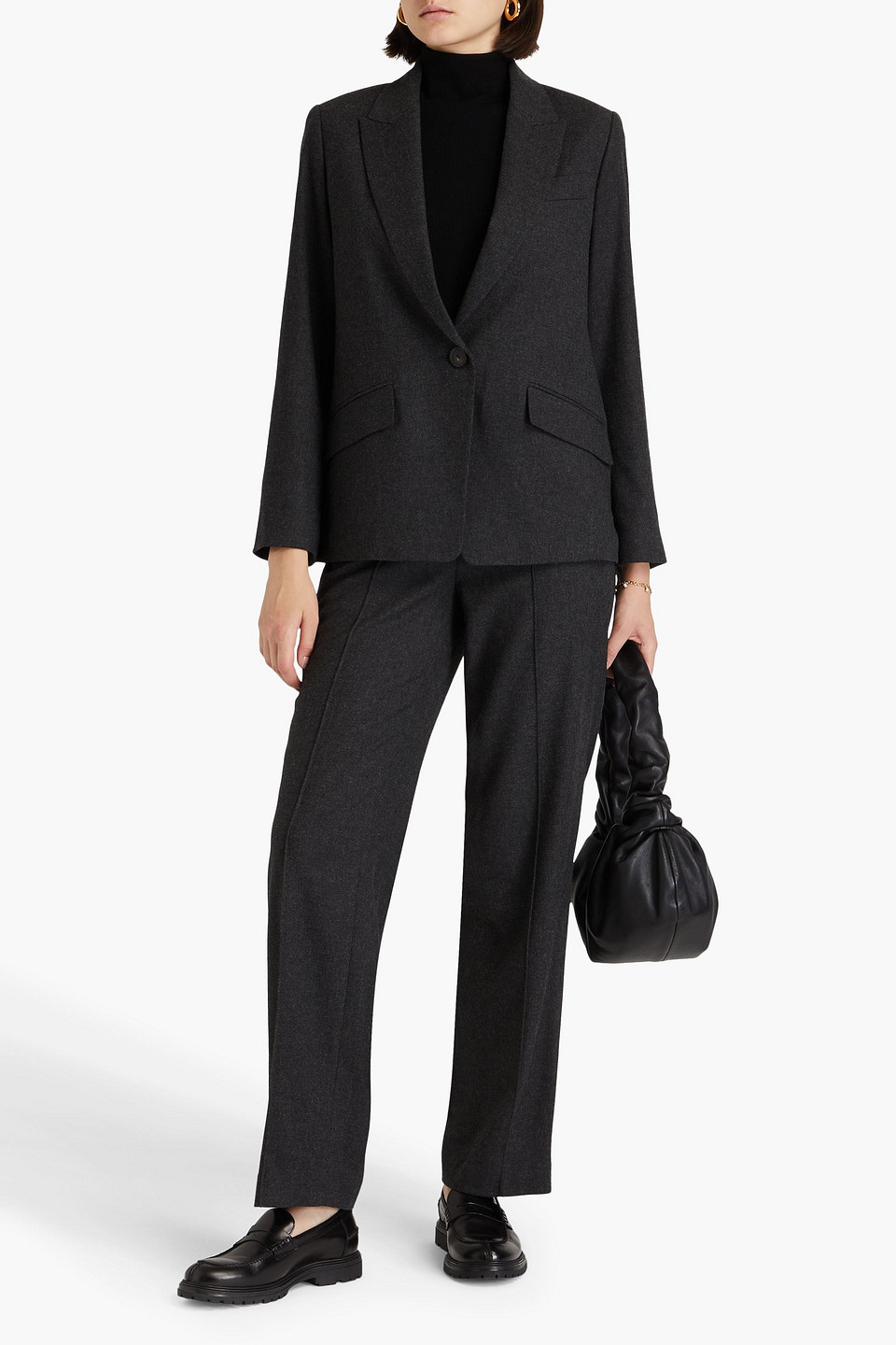 Vince Twill Blazer In Charcoal