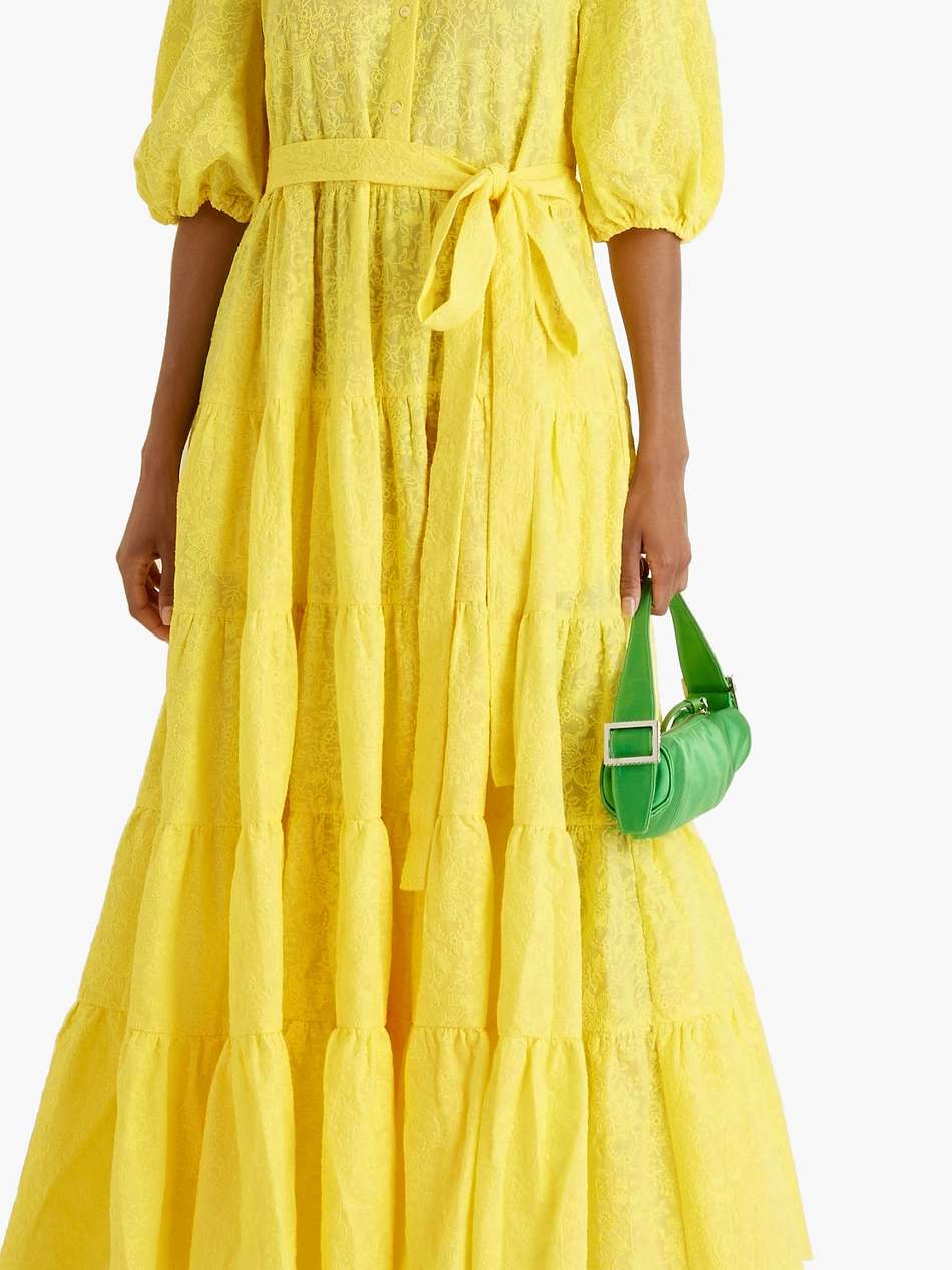 dalia tiered embroidered cotton-voile maxi dress