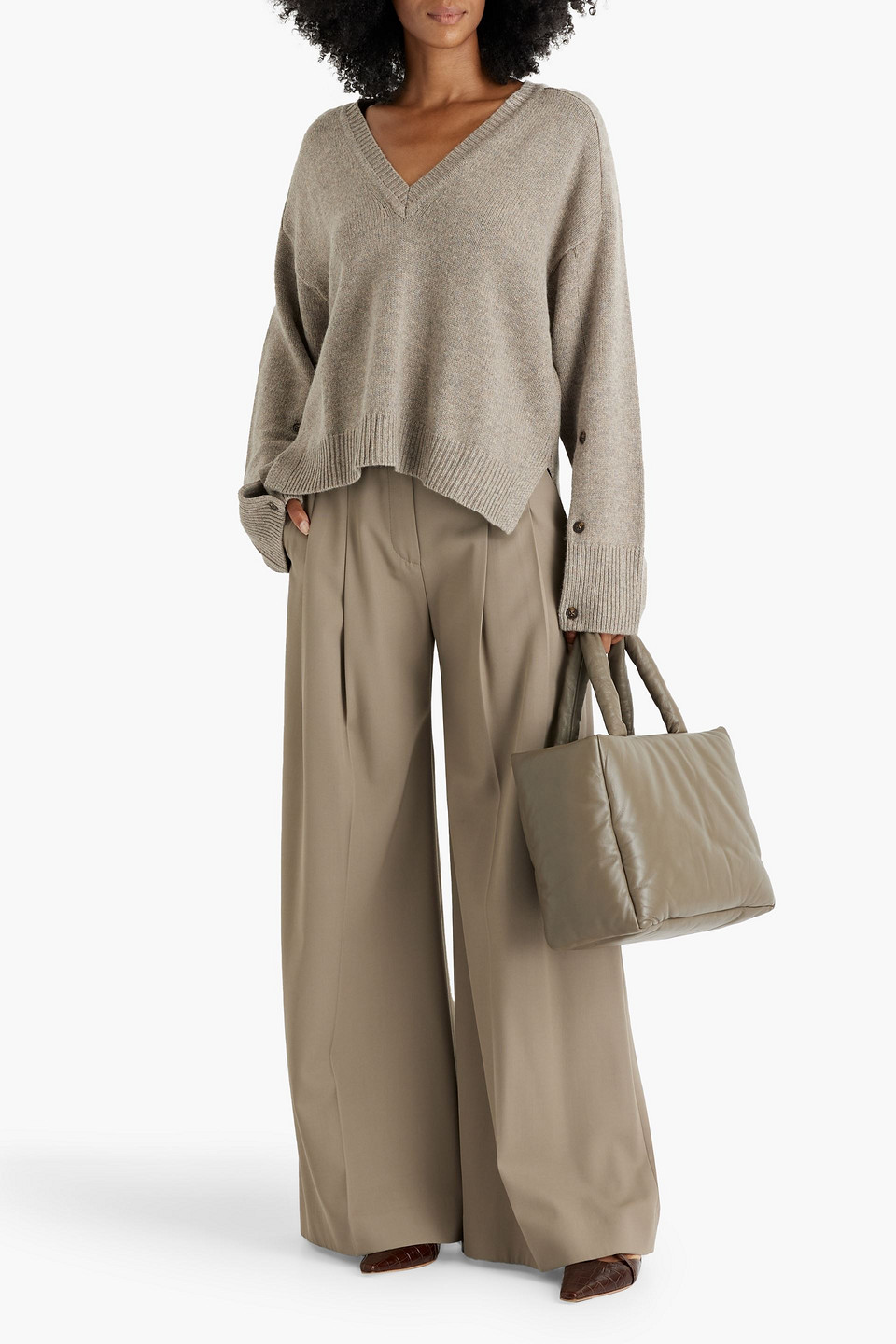 Loulou Studio Rike Wool And Cashmere-blend Sweater In Mushroom