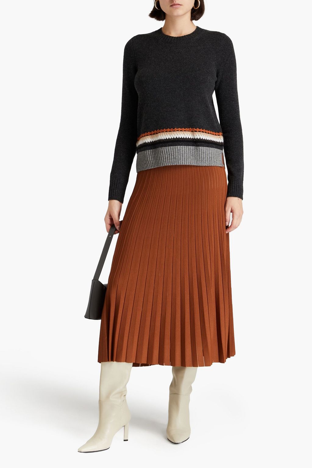 AUTUMN CASHMERE 자수 장식 캐시미어 스웨터