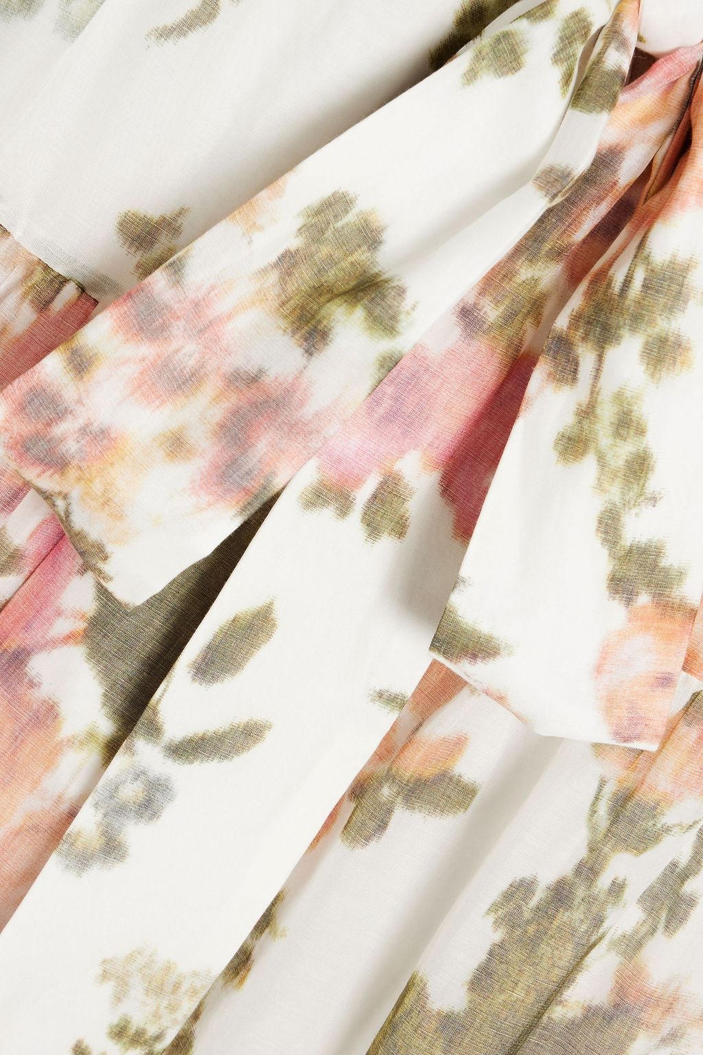 ERDEM Zinnia belted floral-print cotton and silk-blend midi dress