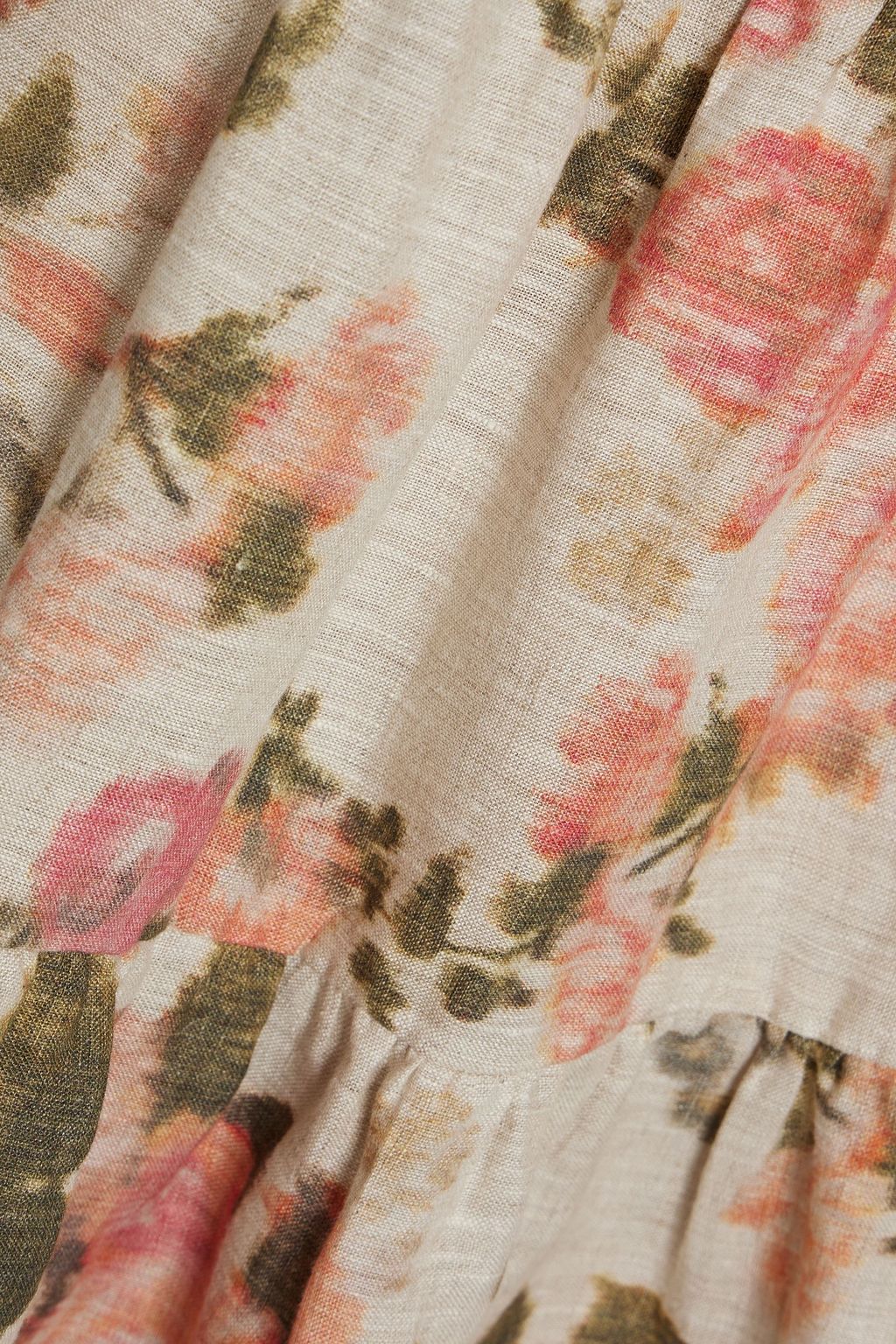 ERDEM Winona tiered floral-print linen mini dress