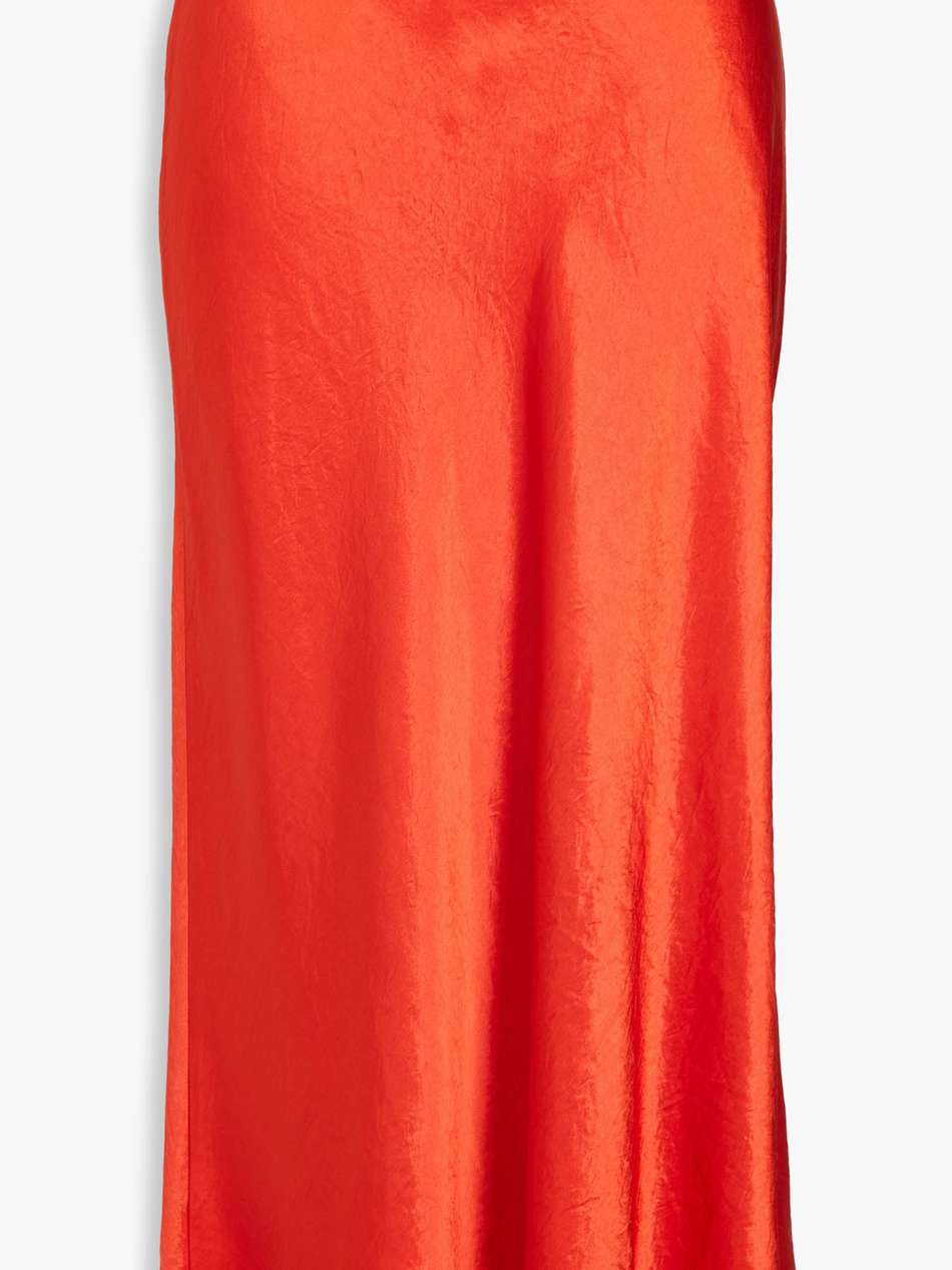 crinkled-satin midi skirt