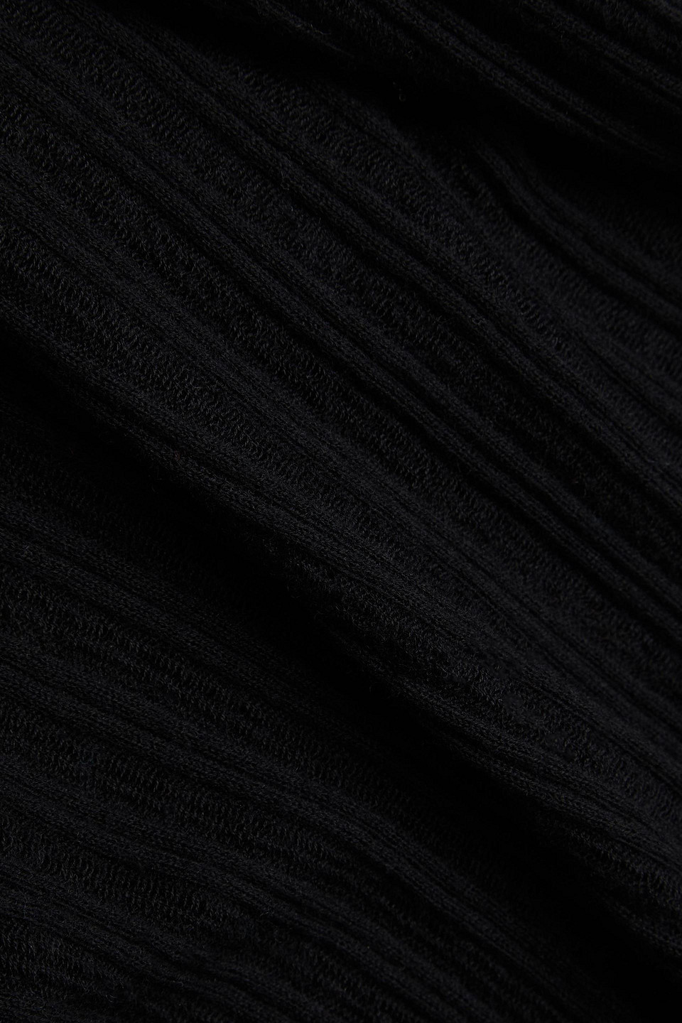 Autumn Cashmere Ribbed Cashmere Turtleneck Top In Black